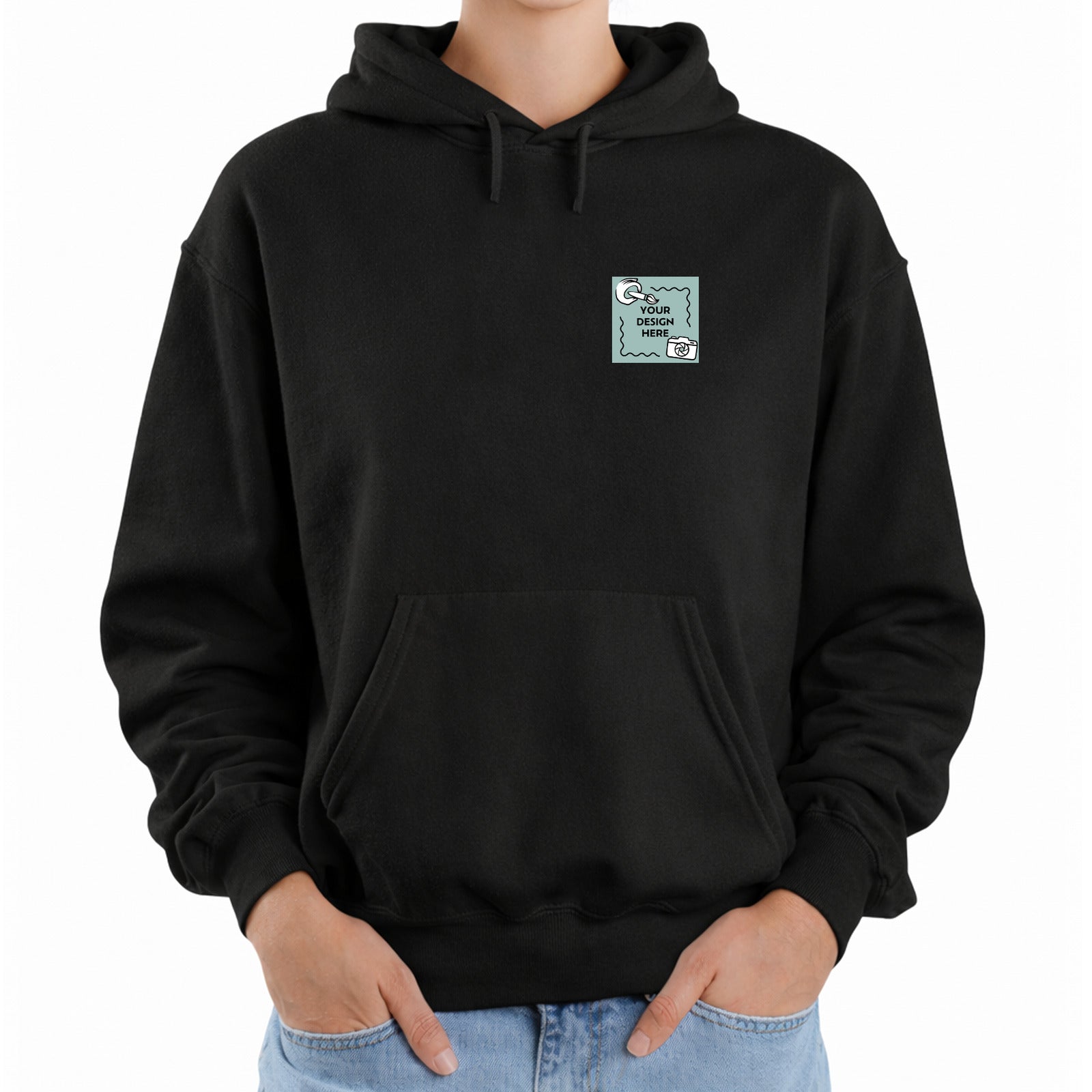 Damen Hoodie mit eigenem Logo und Druck auf dem Rücken