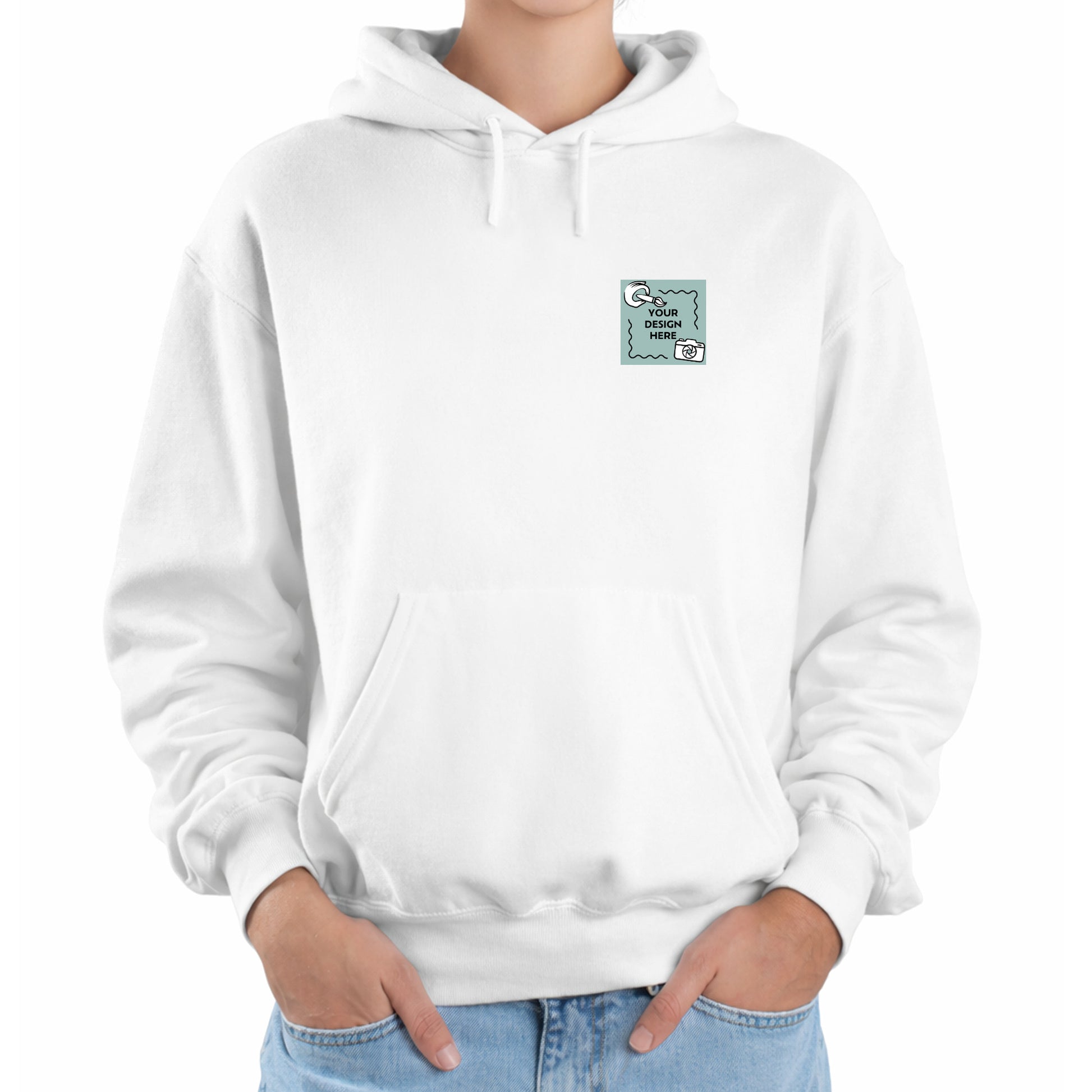 Damen Hoodie mit eigenem Logo und Druck auf dem Rücken