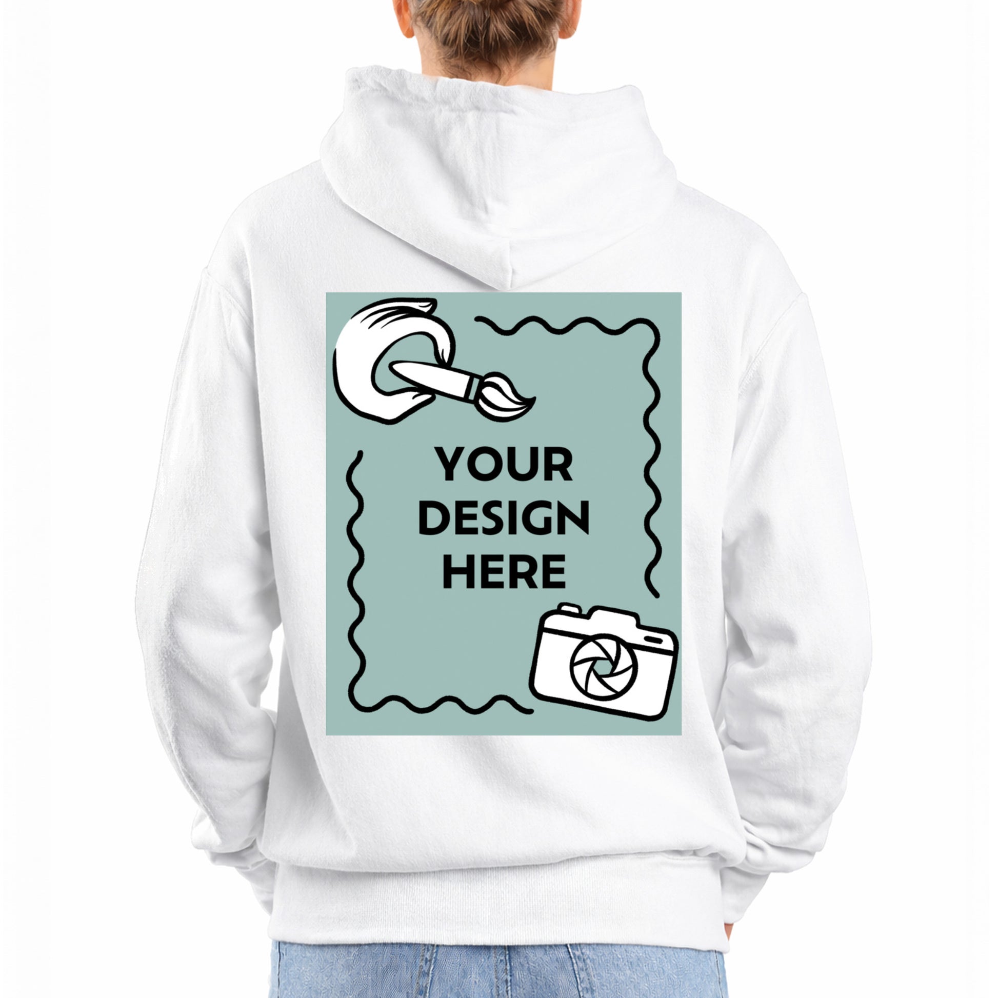 Damen Hoodie mit eigenem Logo und Druck auf dem Rücken