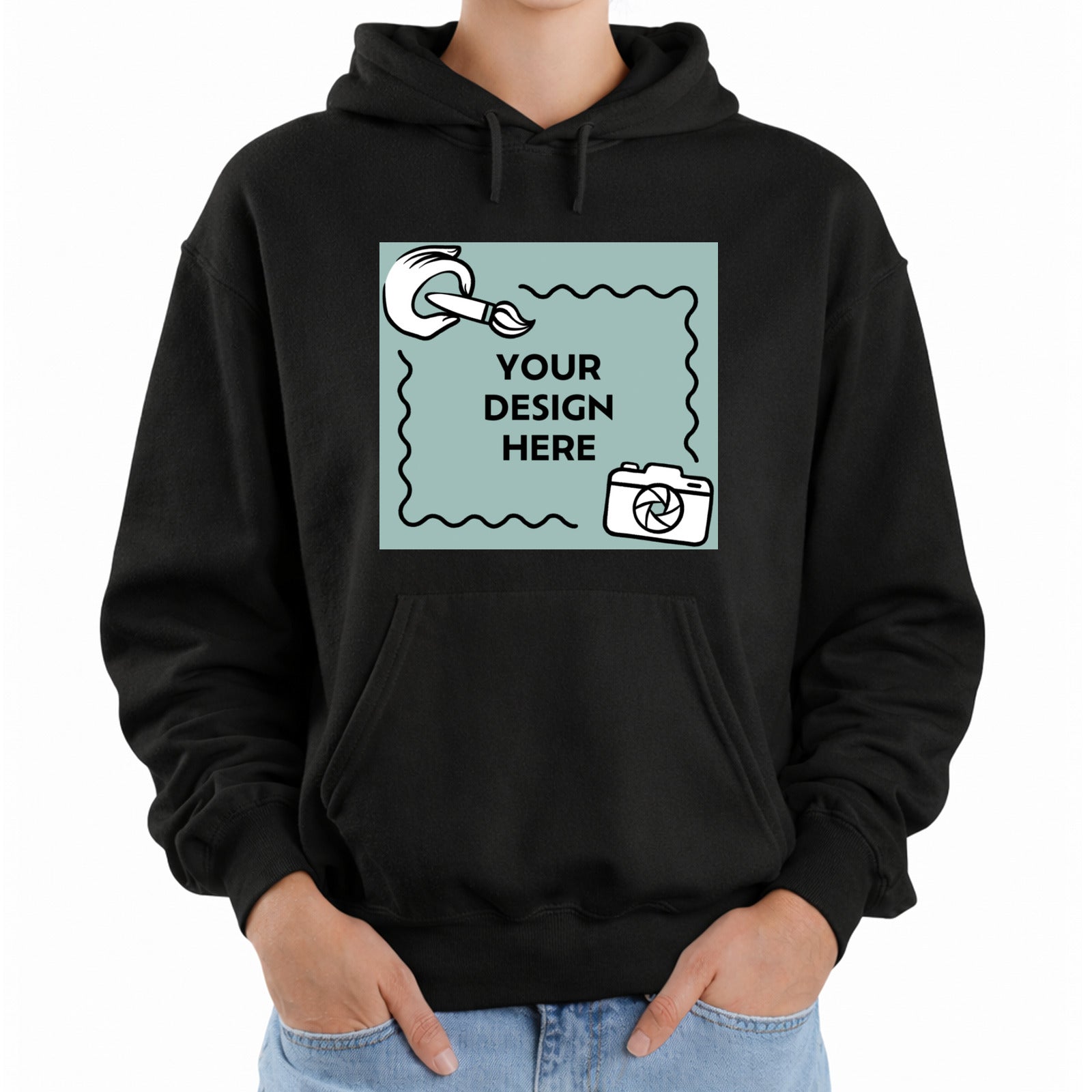 Damen Hoodie mit Druck auf der Vorder- und Rückseite