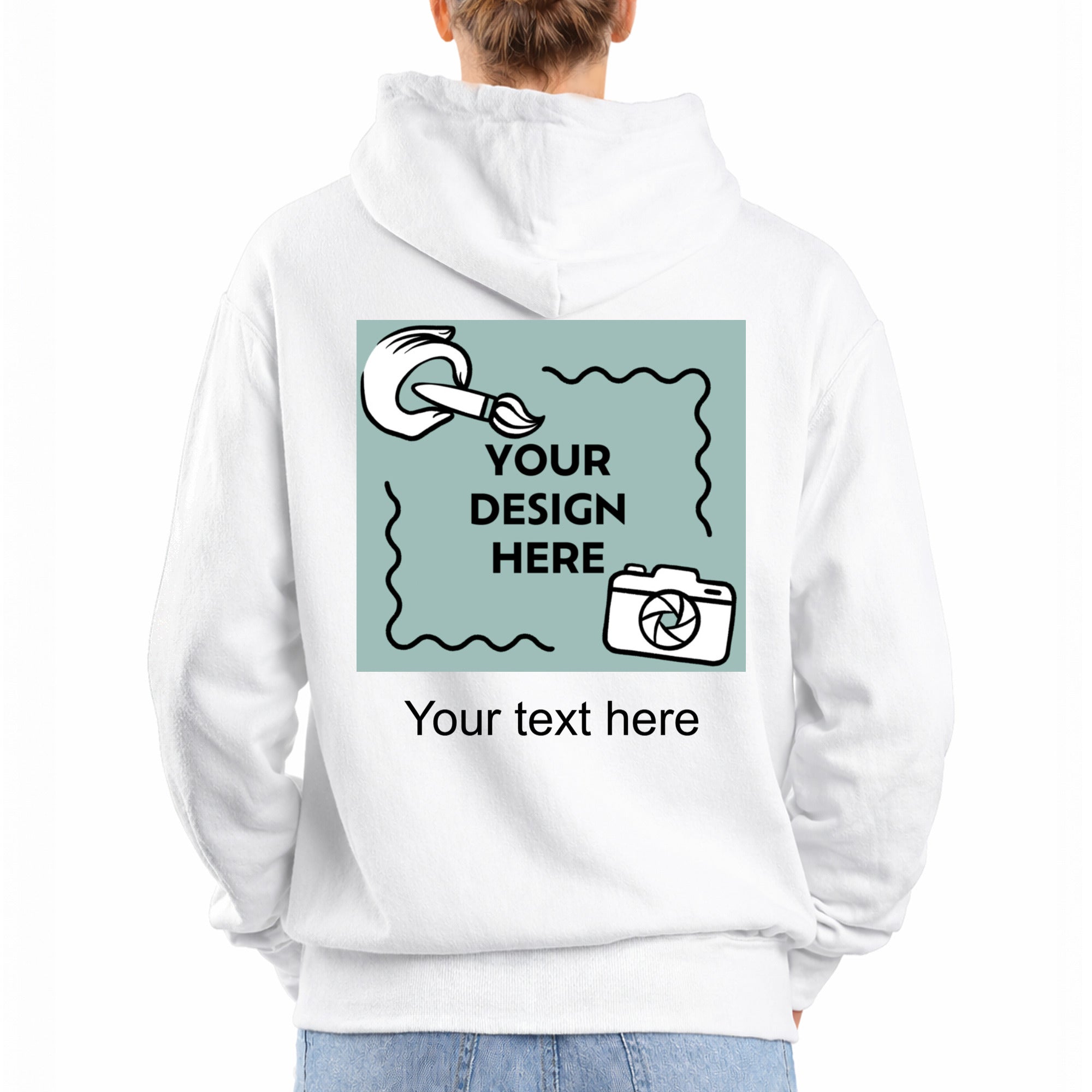 Damen Hoodie mit eigenem Druck und Schriftzug auf dem Rücken