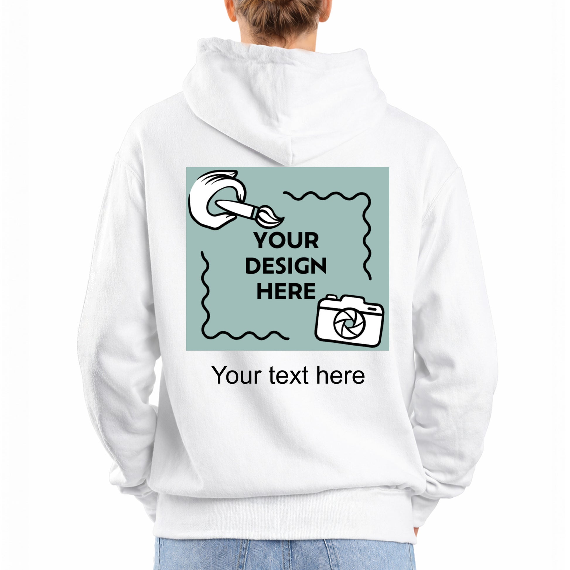 Damen Hoodie mit eigenem Druck und Schriftzug auf dem Rücken