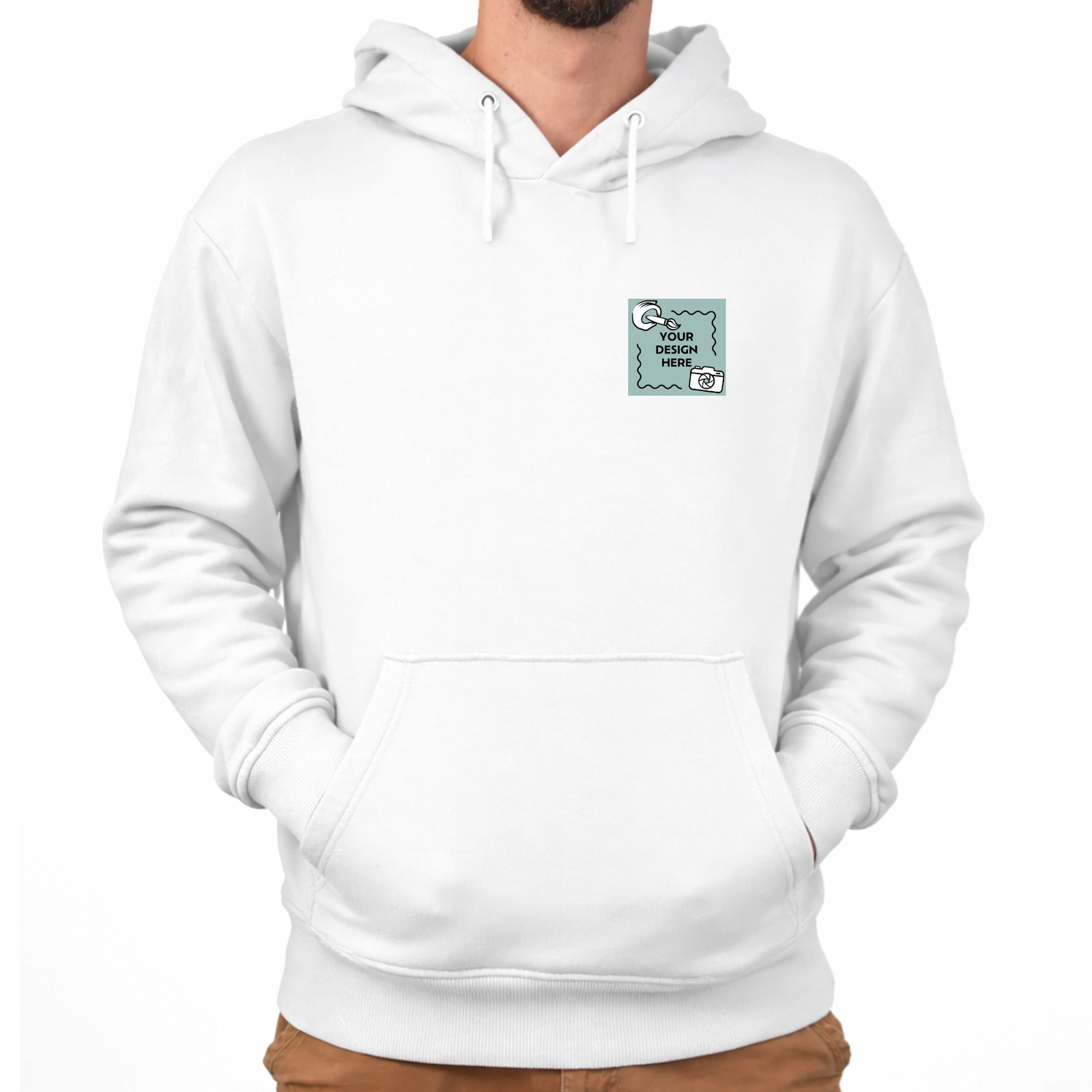Herren Hoodie mit eigenem Logo und Druck auf dem Rücken