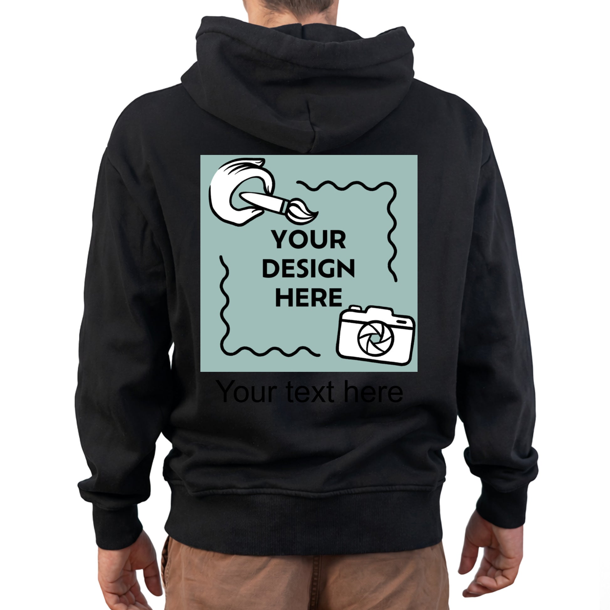 Herren Hoodie mit eigenem Druck und Schriftzug auf dem Rücken