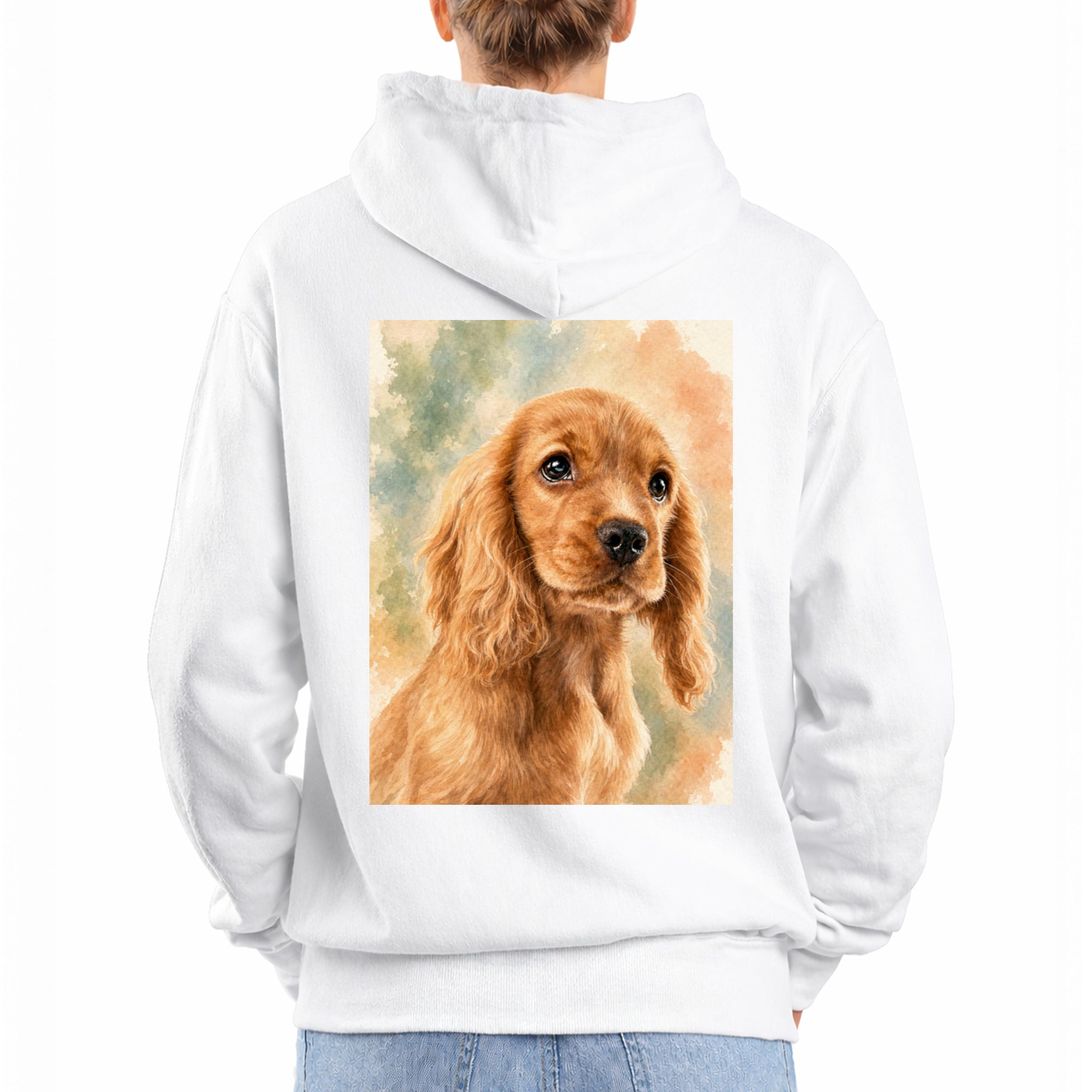 Damen-Sweatshirt mit künstlerischem Aufdruck auf dem Rücken