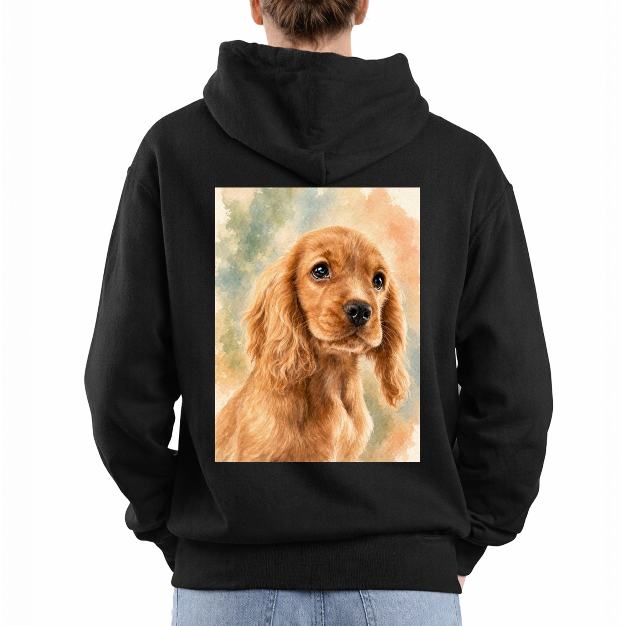 Damen-Sweatshirt mit künstlerischem Aufdruck auf dem Rücken