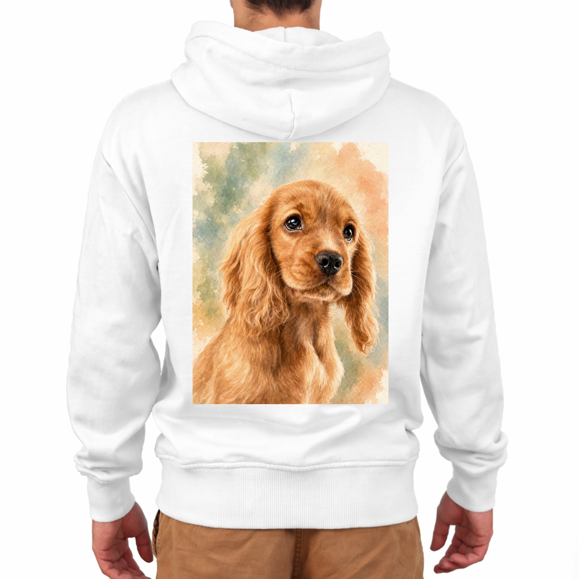 Herren-Sweatshirt mit künstlerischem Aufdruck auf dem Rücken