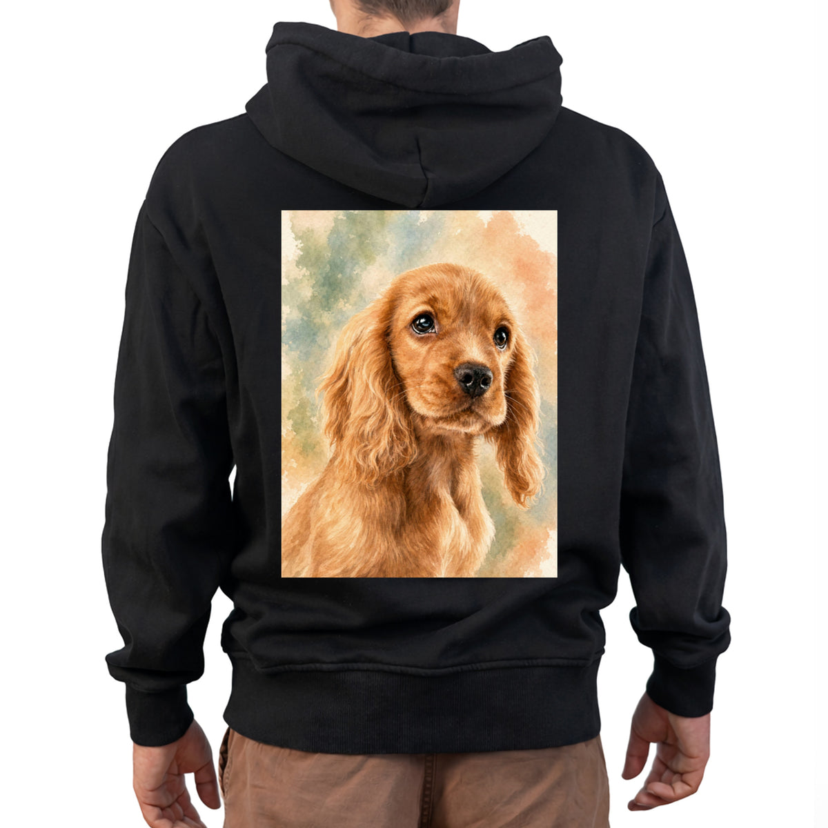 Herren-Sweatshirt mit künstlerischem Aufdruck auf dem Rücken