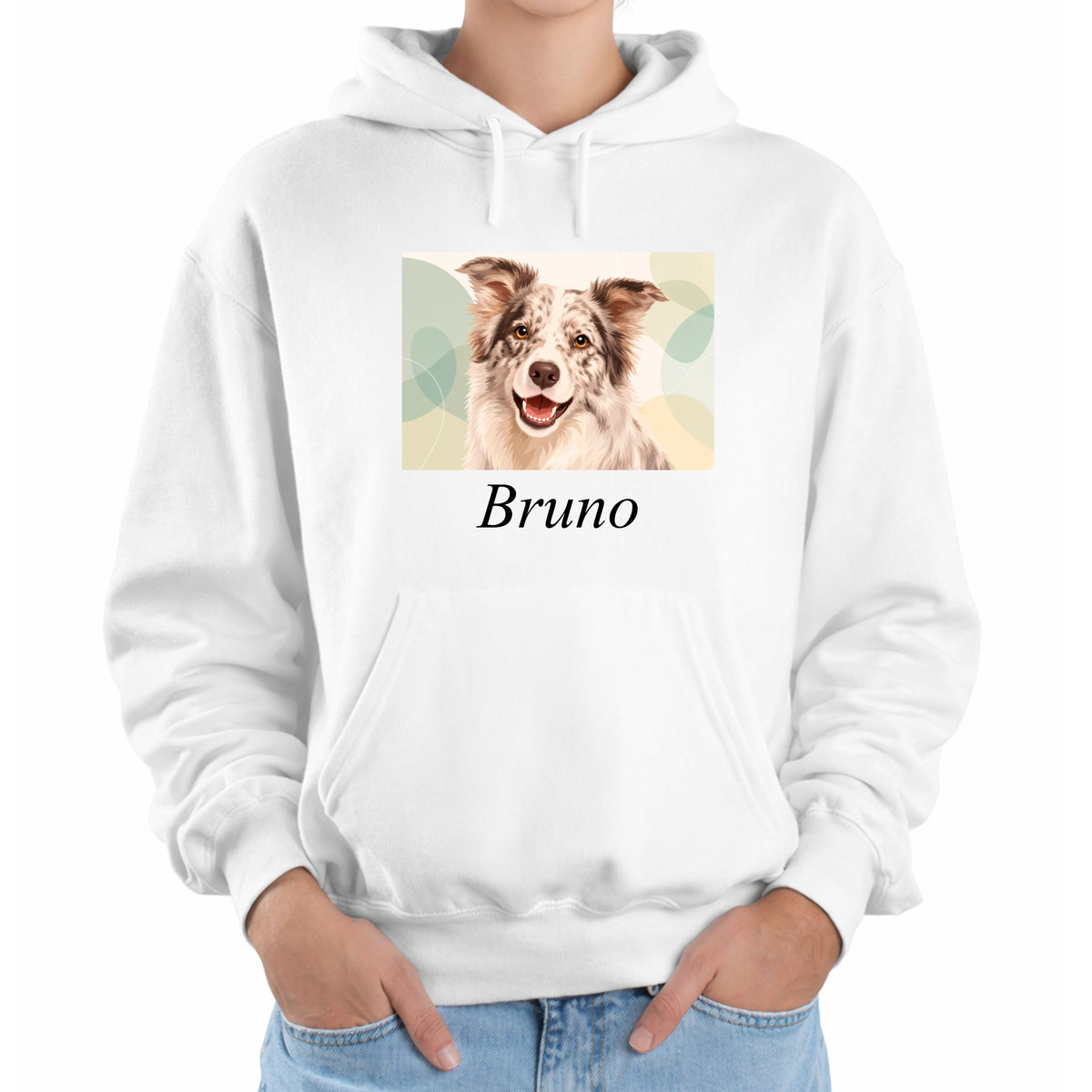 Damen-Sweatshirt mit künstlerischem Aufdruck und Schriftzug