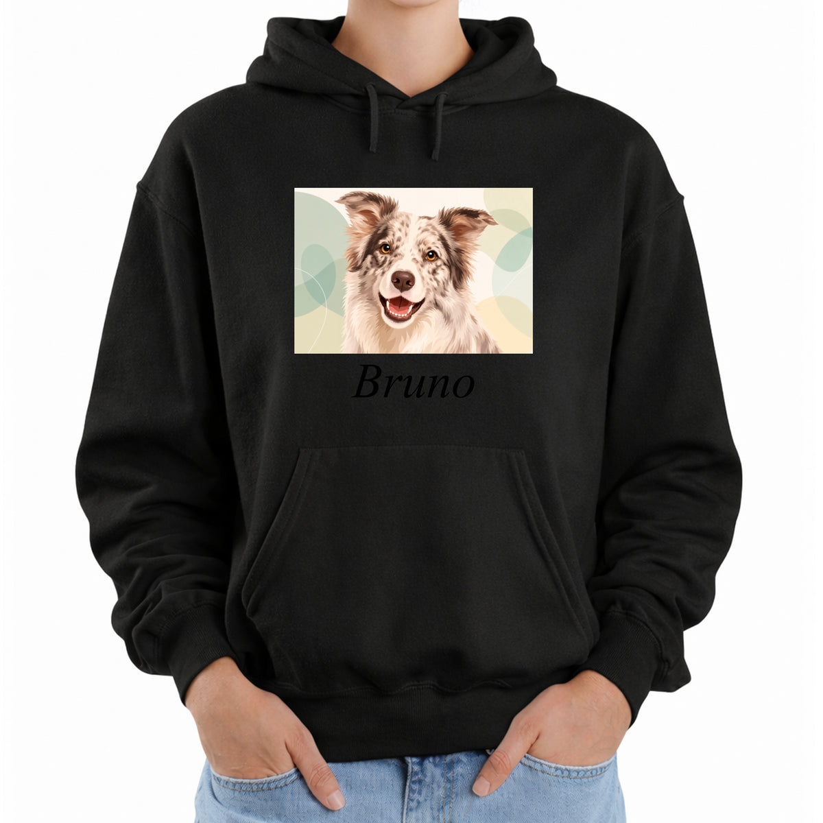Damen-Sweatshirt mit künstlerischem Aufdruck und Schriftzug