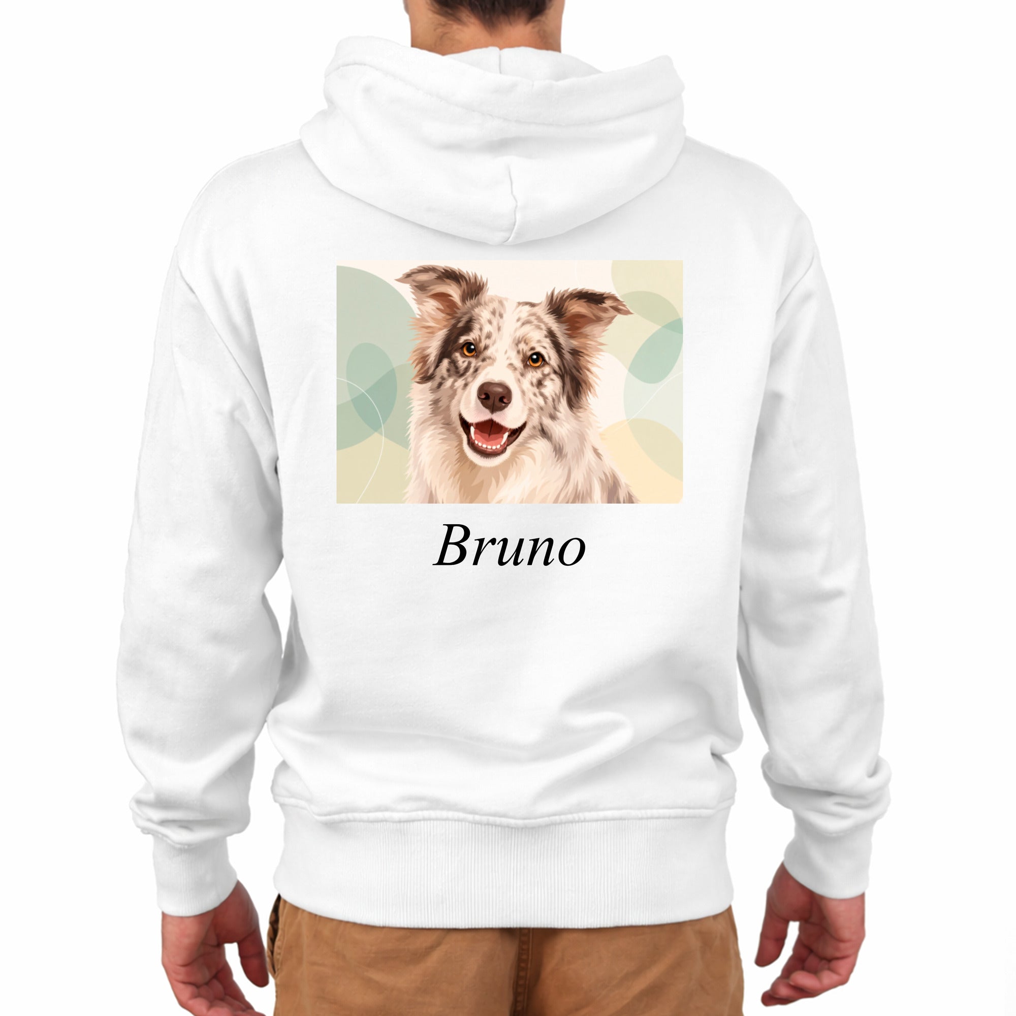 Herren-Sweatshirt mit künstlerischem Aufdruck und Schriftzug auf dem Rücken