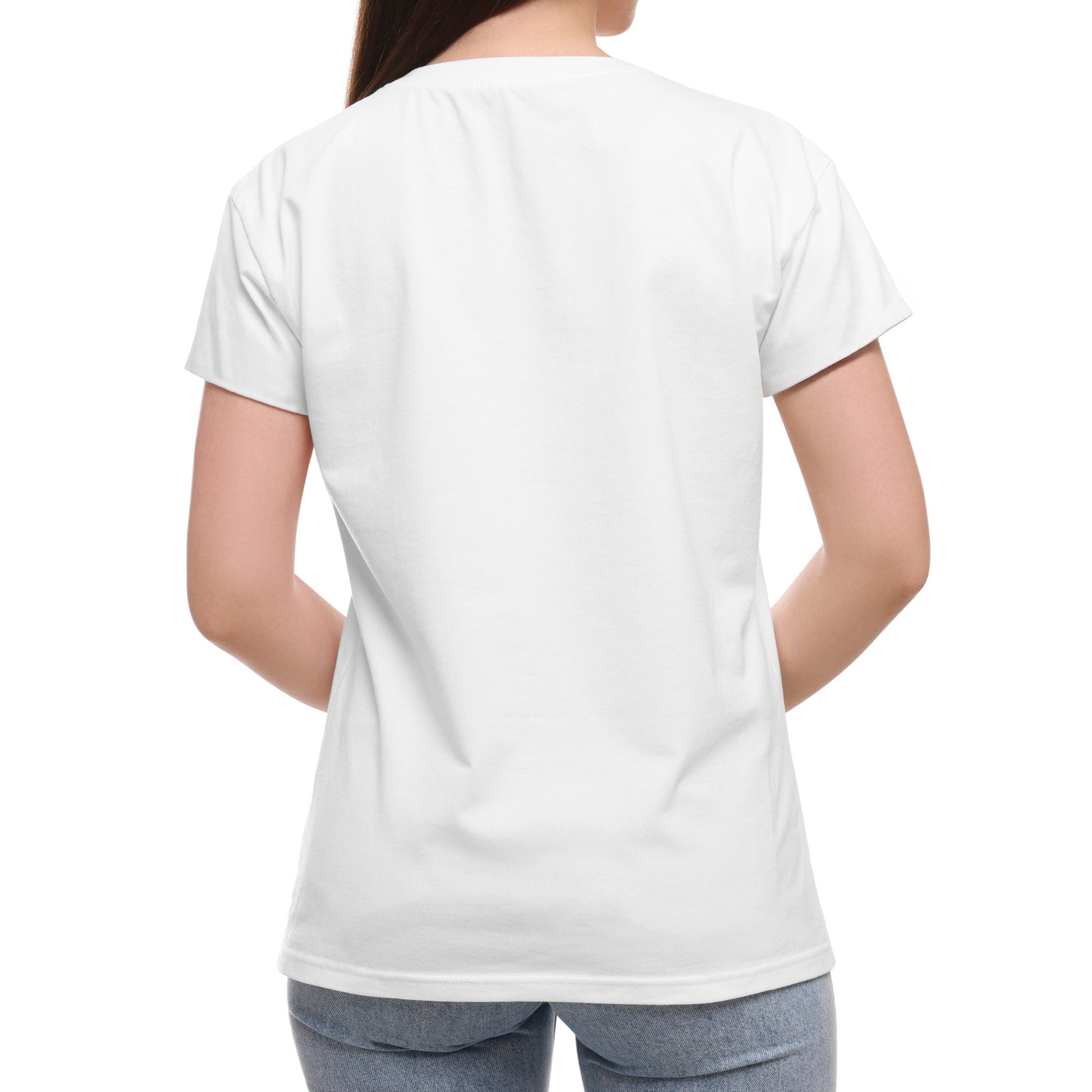 Damen T-Shirt mit eigenem Druck auf dem Rücken