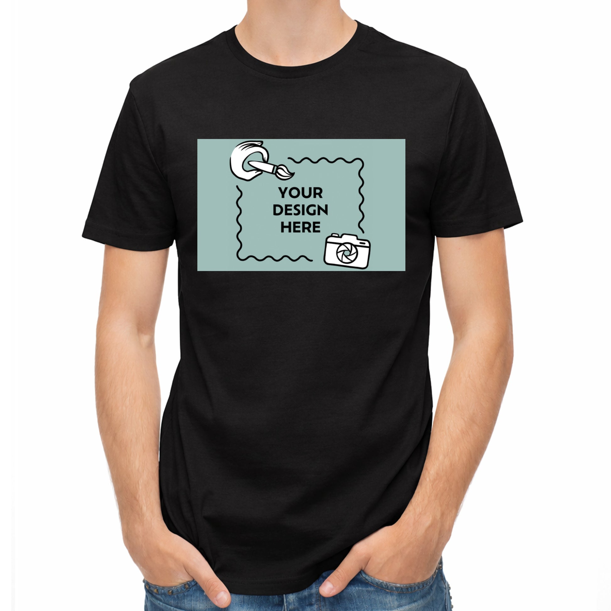 Herren T-Shirt mit horizontalem eigenem Druck