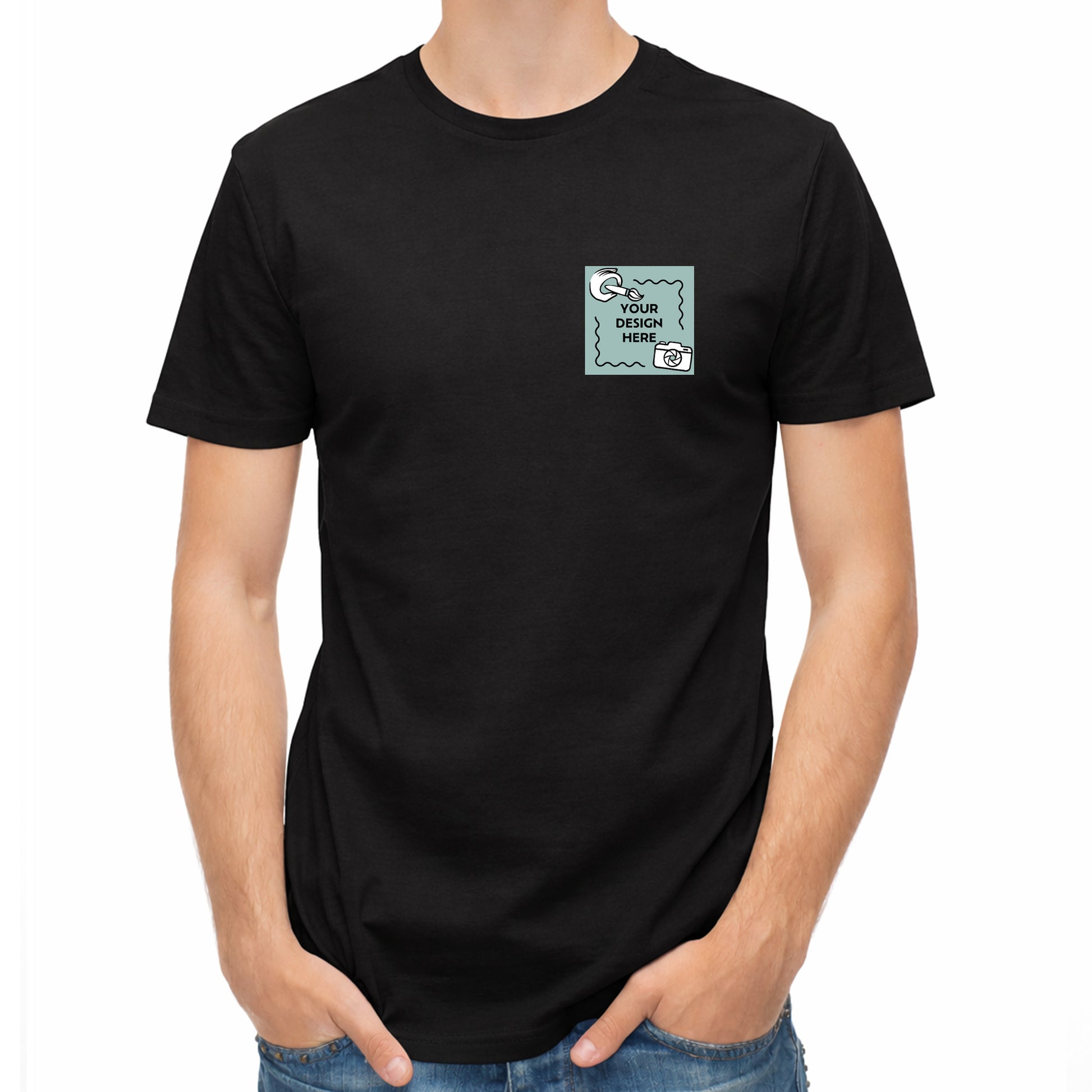 Herren T-Shirt mit eigenem Logo und Druck auf dem Rücken