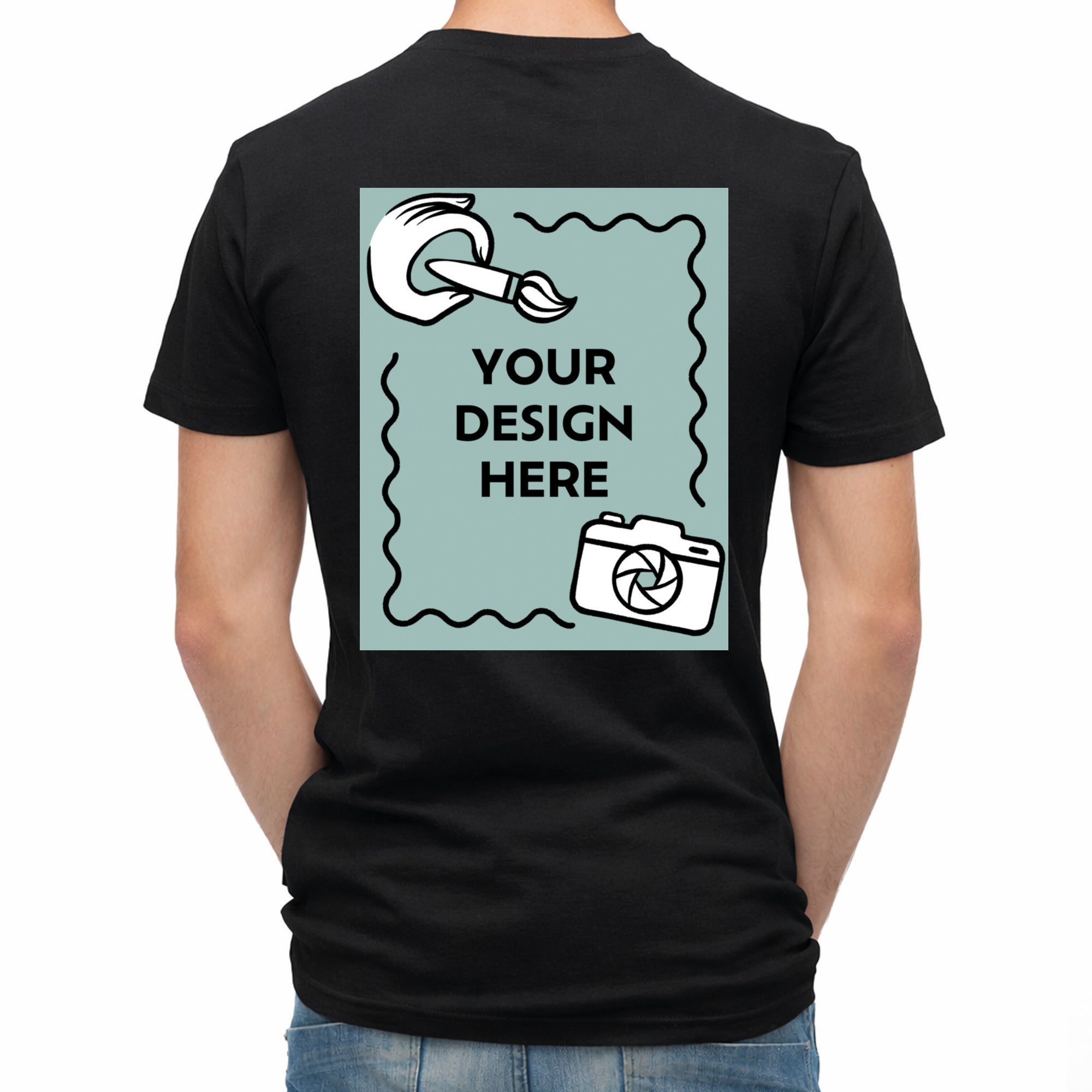 Herren T-Shirt mit eigenem Logo und Druck auf dem Rücken