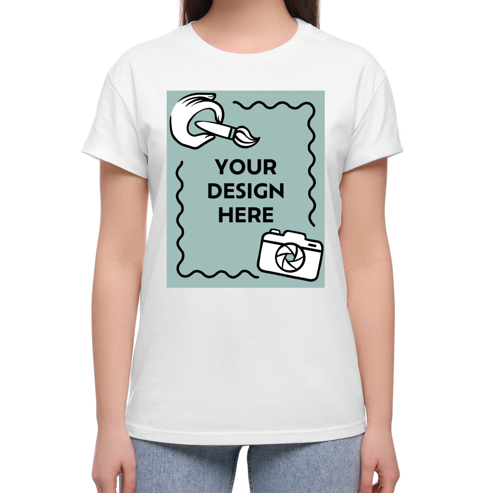 Damen T-Shirt mit Druck auf der Vorder- und Rückseite