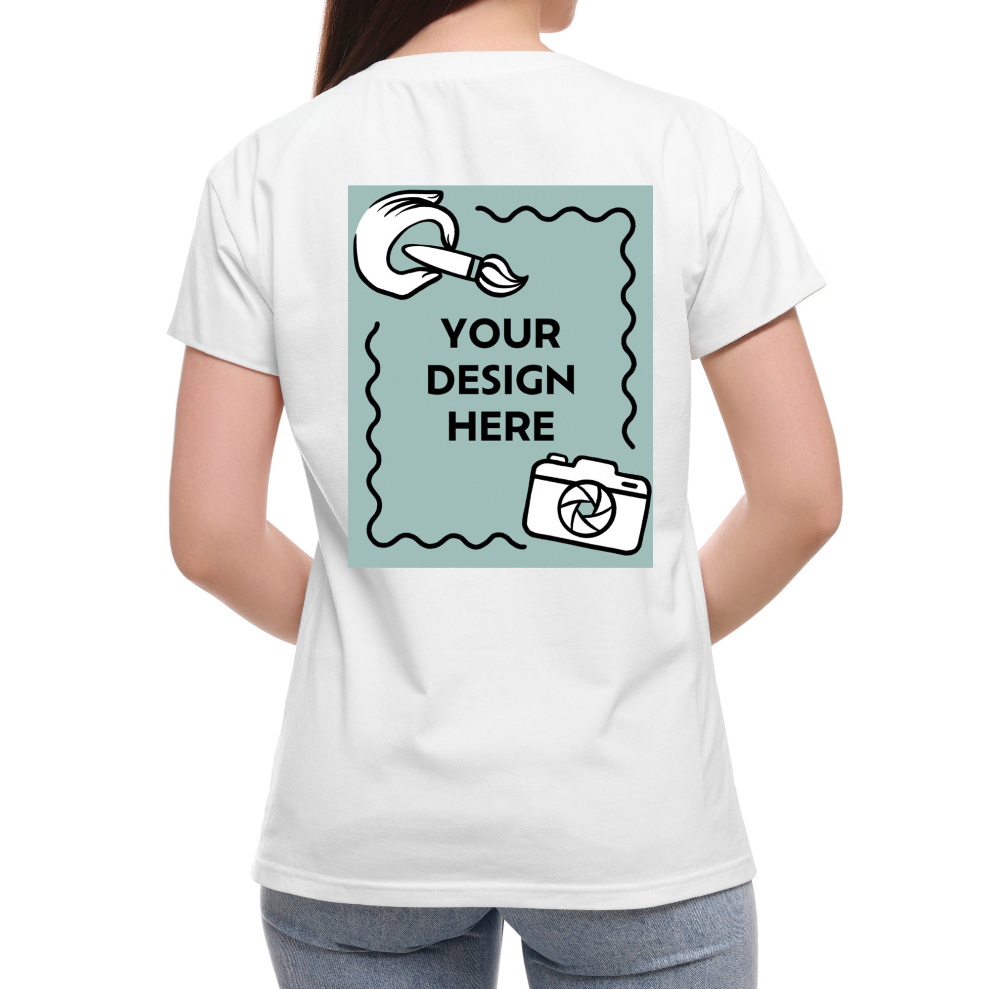 Damen T-Shirt mit Druck auf der Vorder- und Rückseite