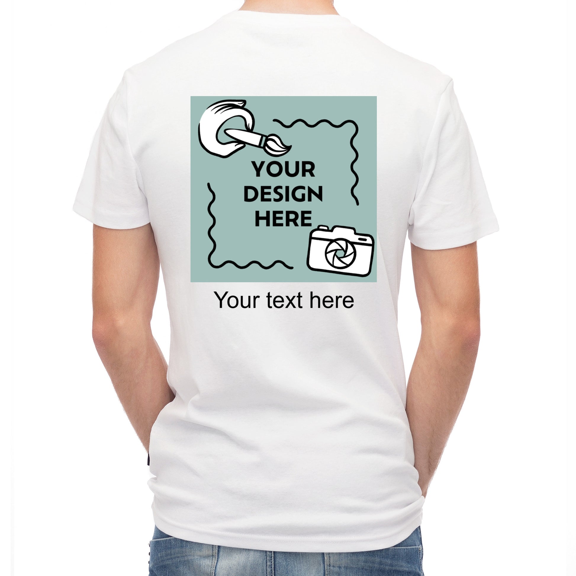 Herren T-Shirt mit eigenem Druck und Schriftzug auf dem Rücken