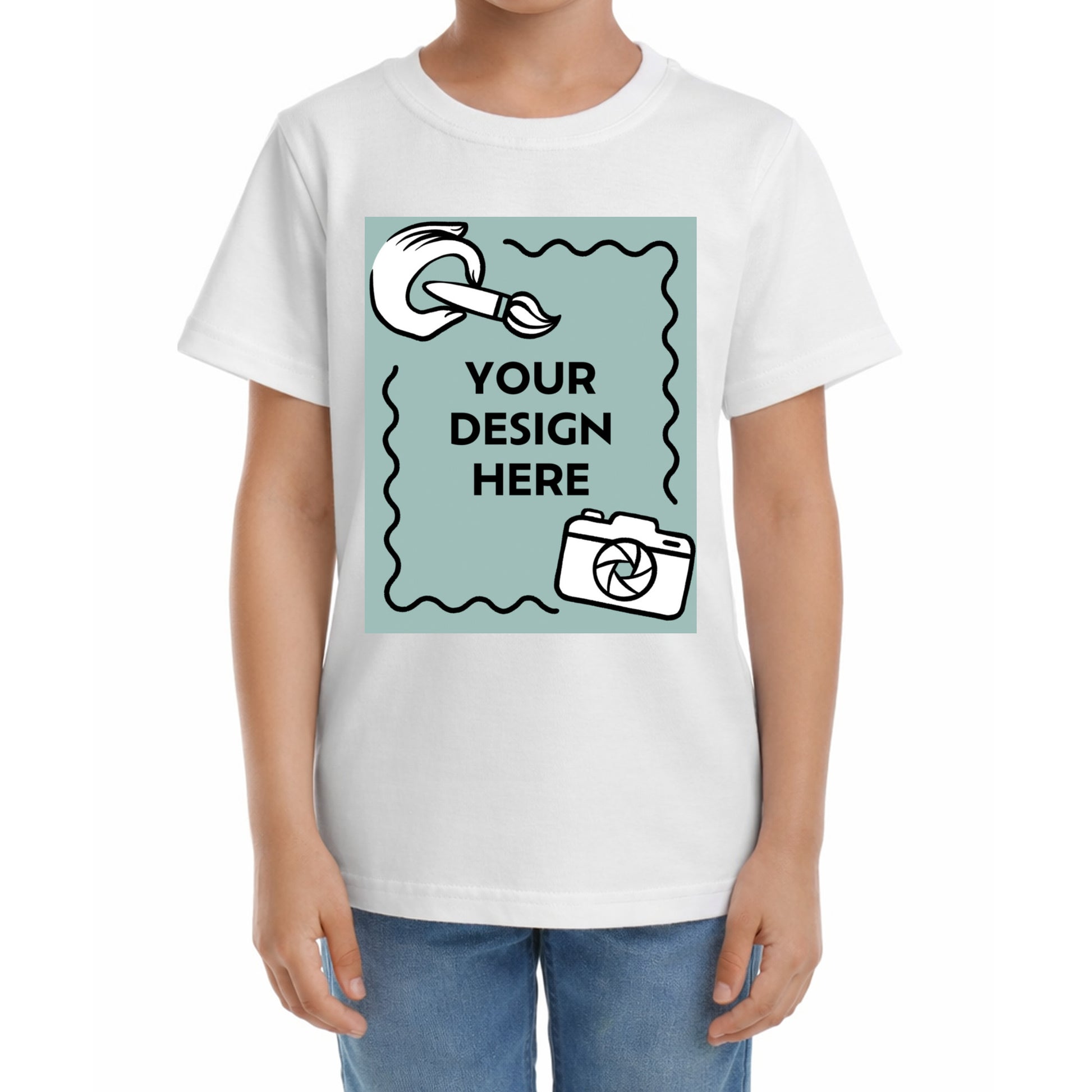 Kinder T-Shirt mit eigenem Druck auf der Vorderseite