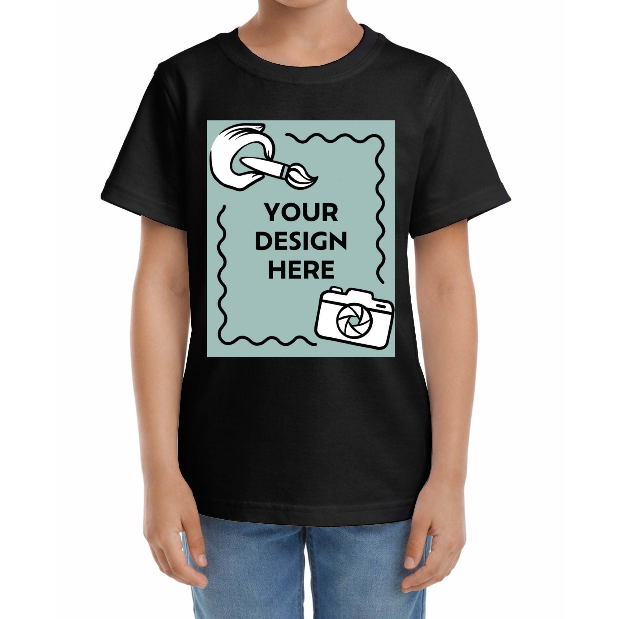 Kinder T-Shirt mit eigenem Druck auf der Vorderseite