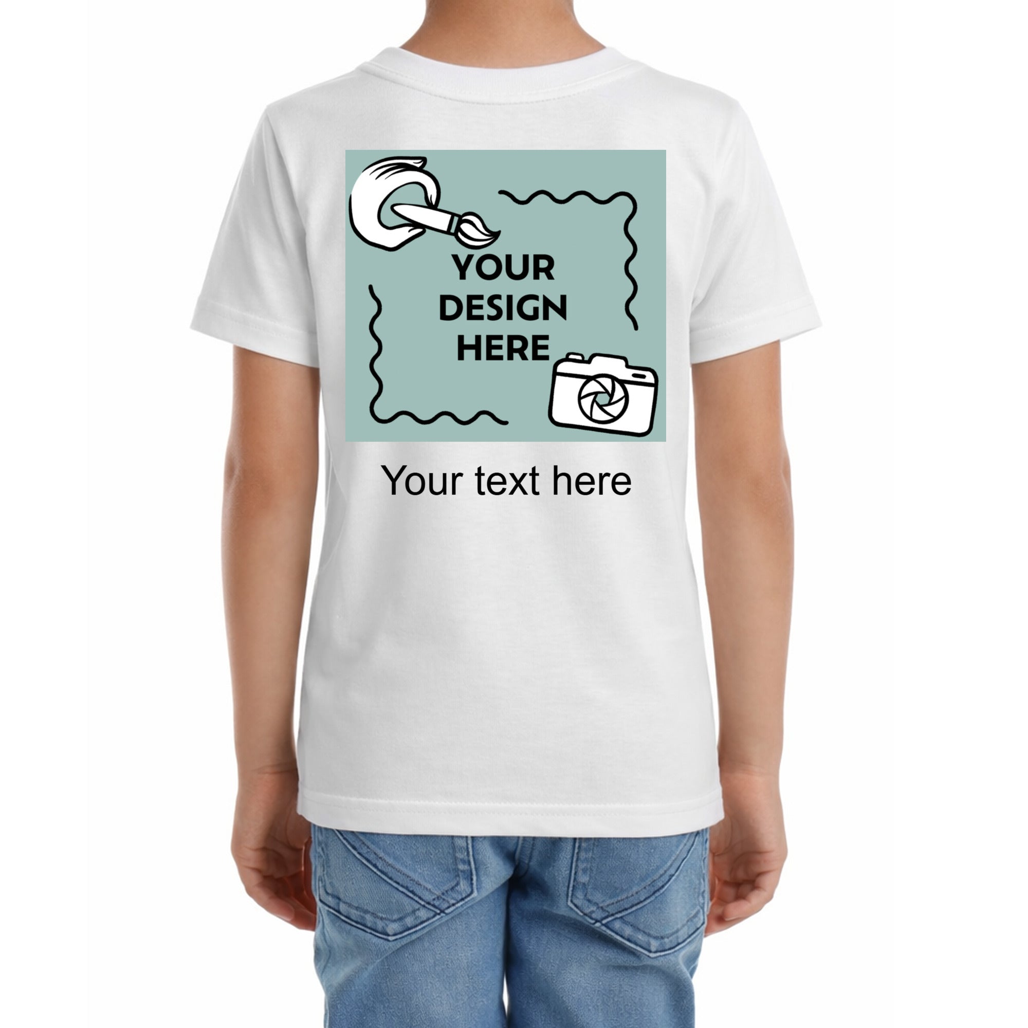 Kinder T-Shirt mit eigenem Druck und Schriftzug auf dem Rücken