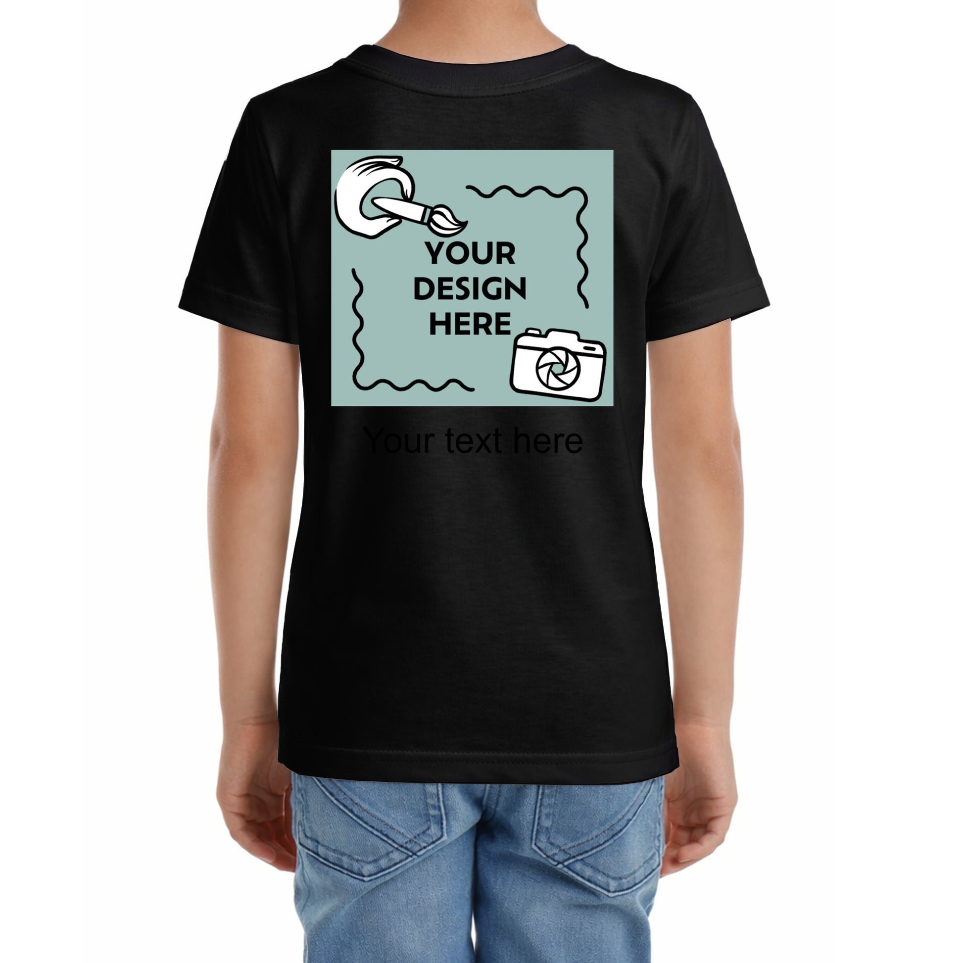 Kinder T-Shirt mit eigenem Druck und Schriftzug auf dem Rücken