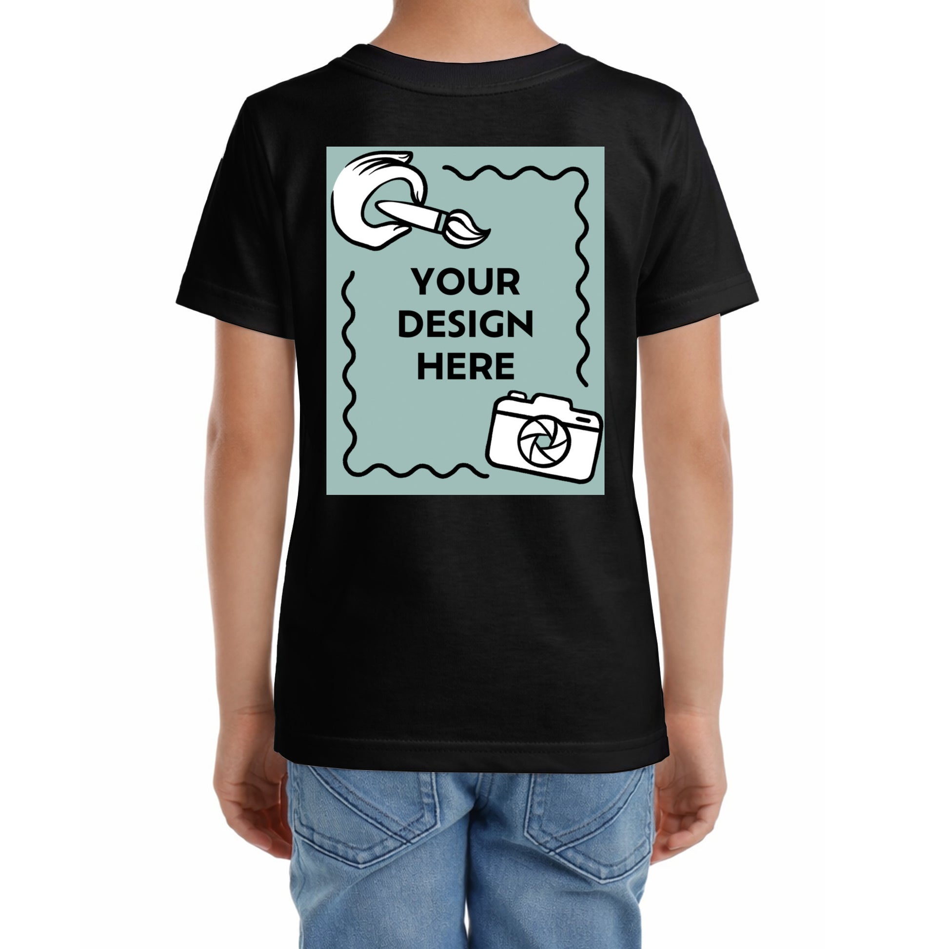 Kinder T-Shirt mit eigenem Logo und Druck auf dem Rücken