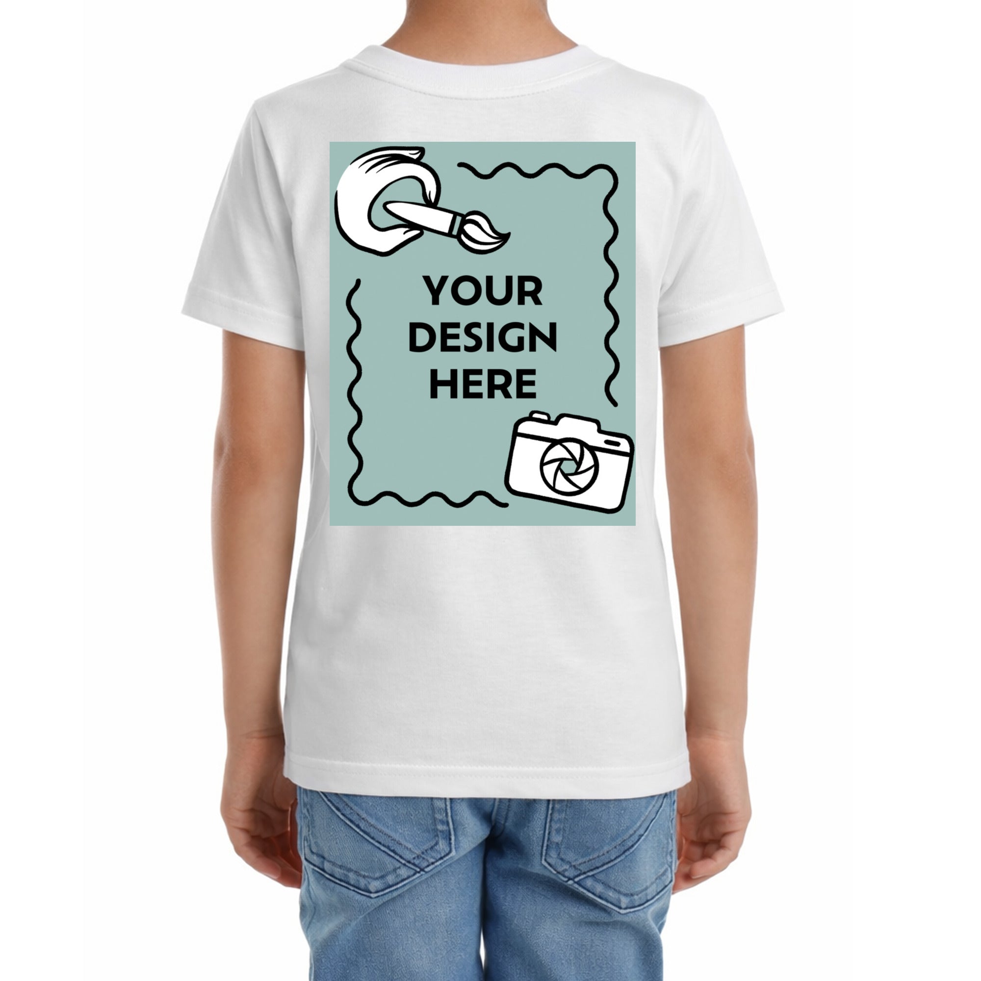 Kinder T-Shirt mit eigenem Druck auf dem Rücken