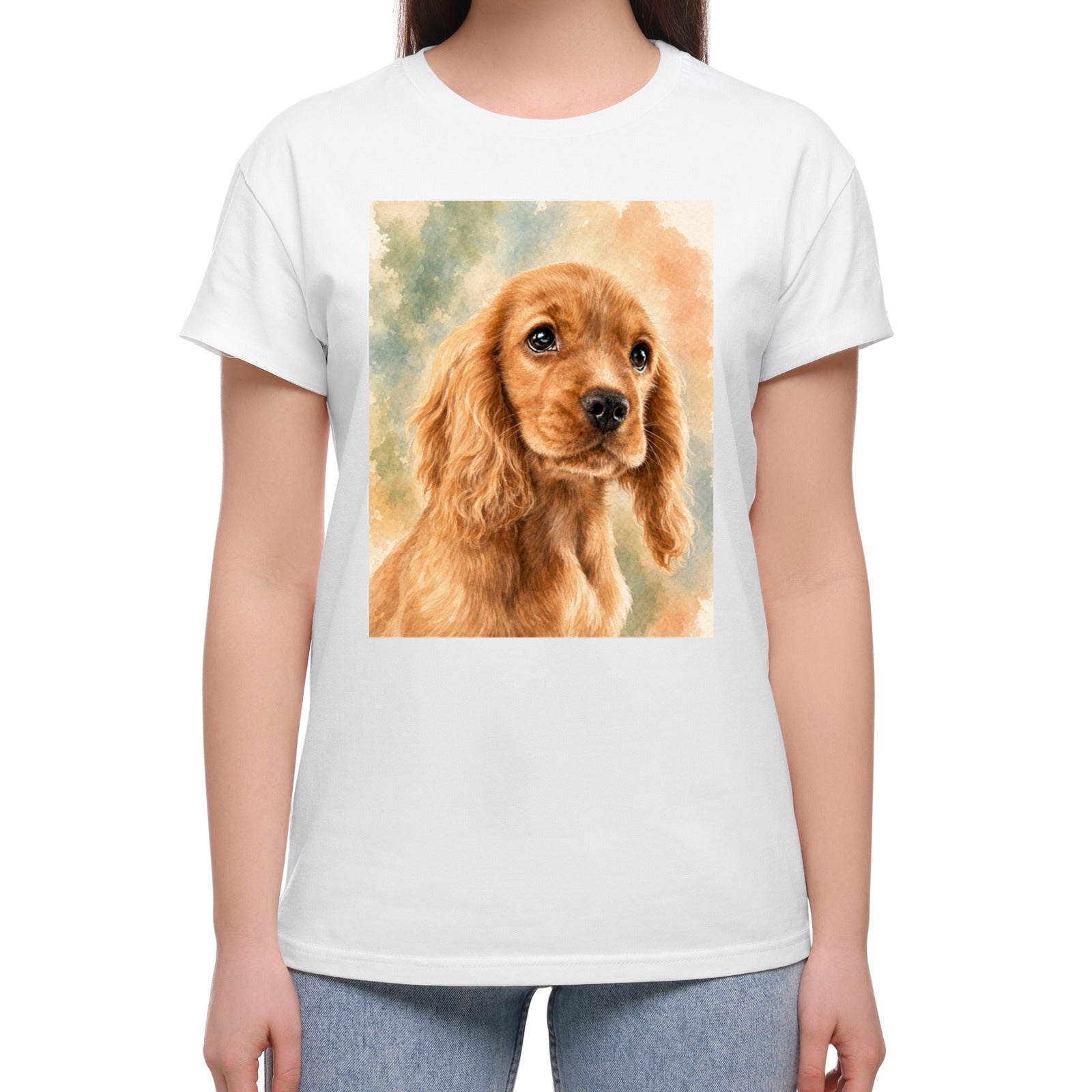 Damen-T-Shirt mit Druck mit künstlerischem Effekt