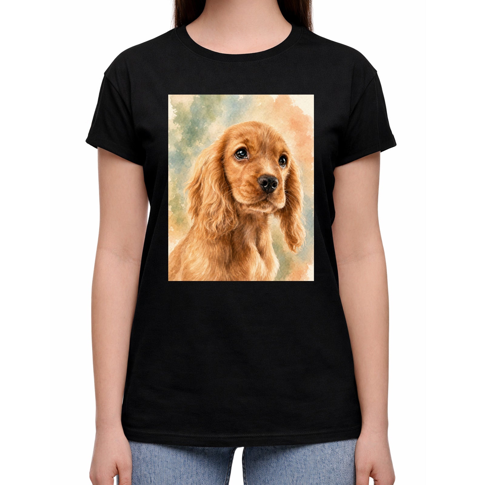 Damen-T-Shirt mit Druck mit künstlerischem Effekt