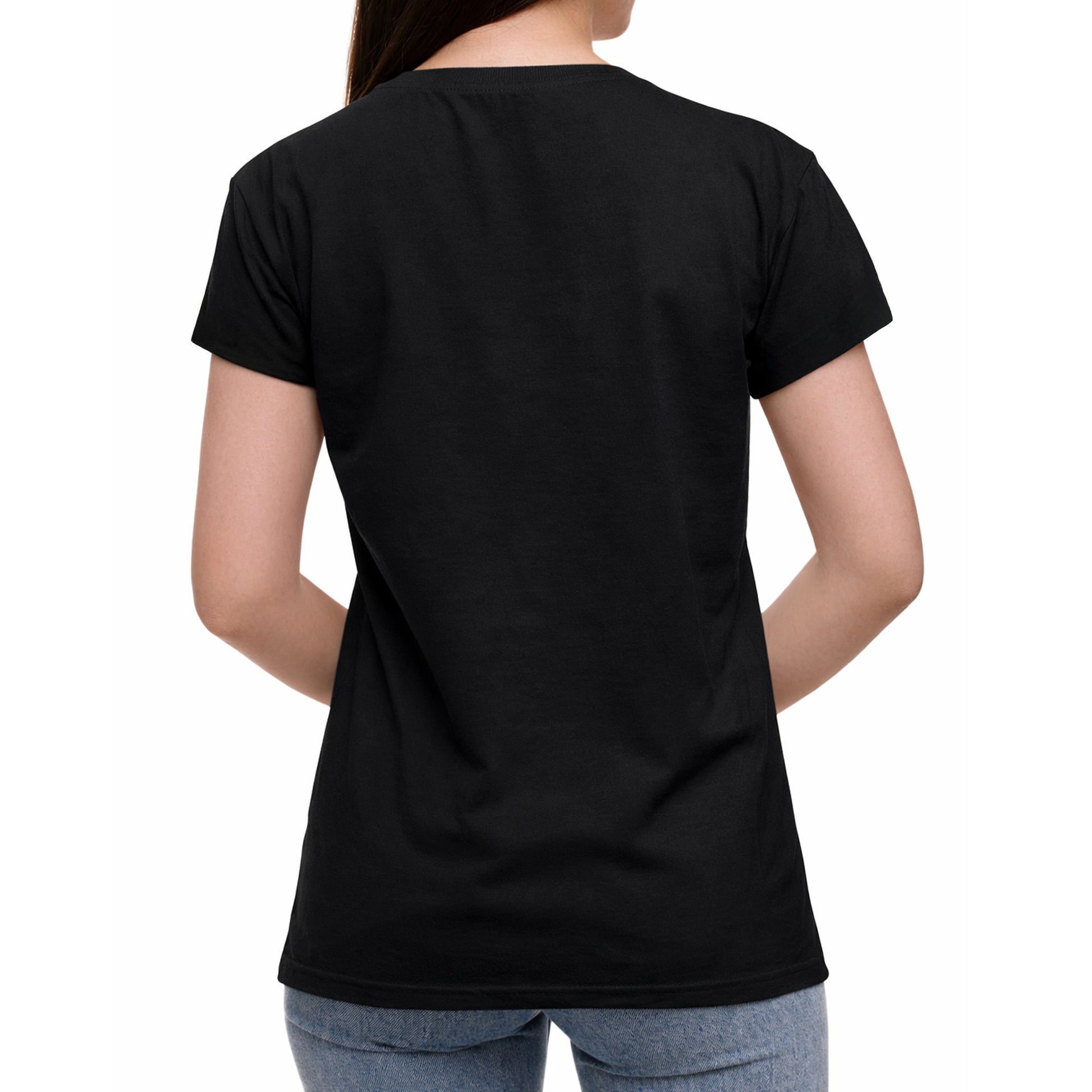 Damen-T-Shirt mit Druck mit künstlerischem Effekt und Schriftzug