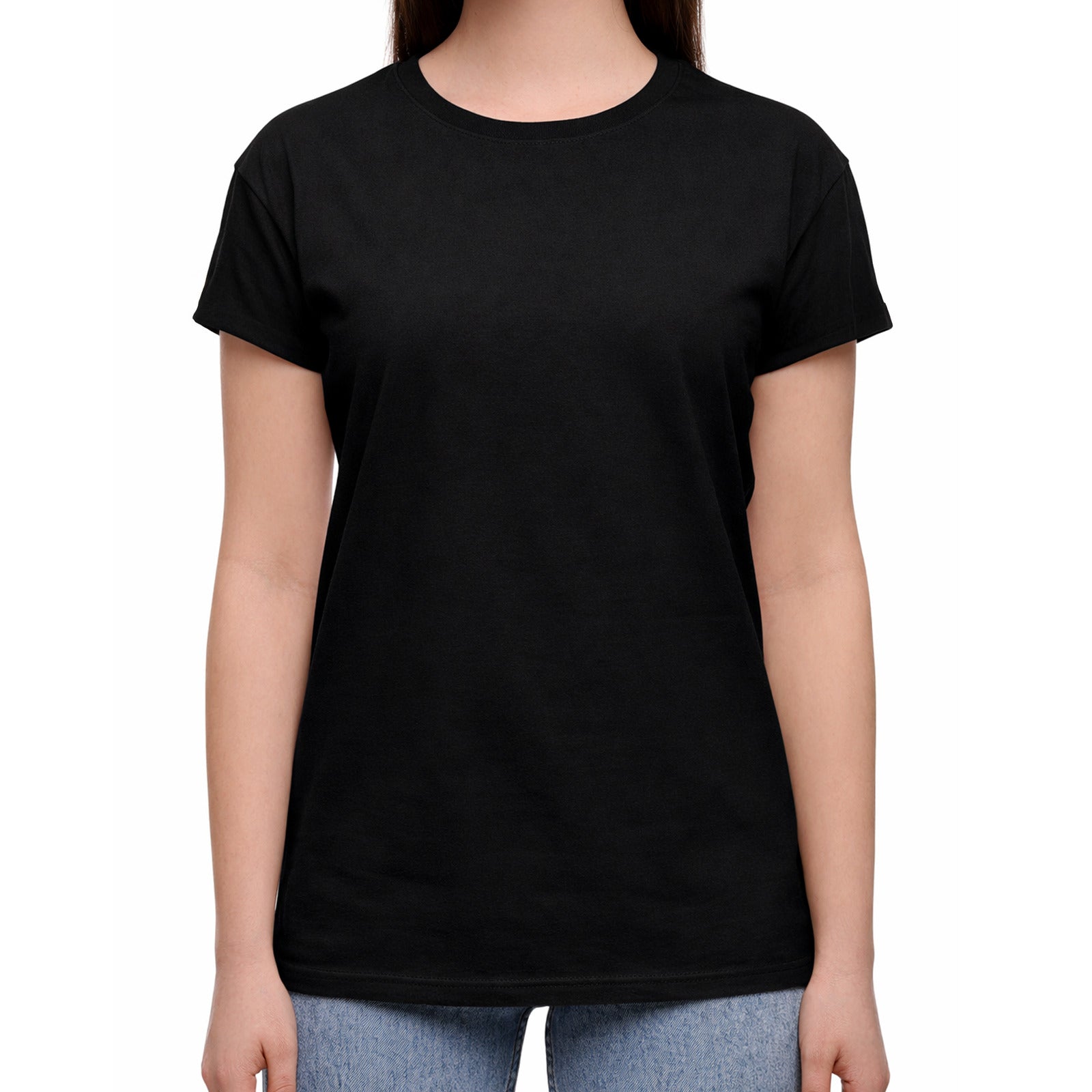 Damen-T-Shirt mit Druck mit künstlerischem Effekt und Schriftzug auf dem Rücken