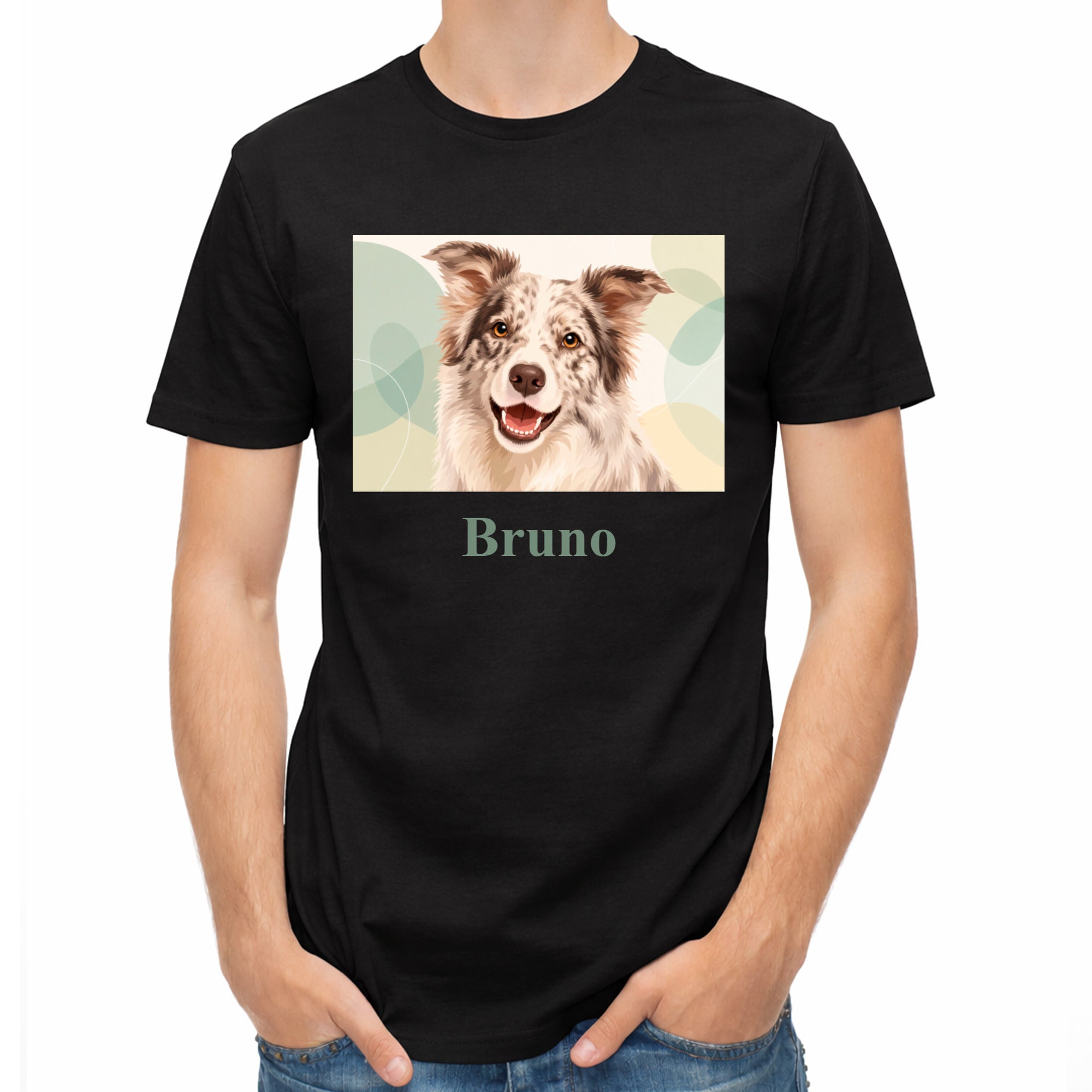 Herren-T-Shirt mit Druck mit künstlerischem Effekt und Schriftzug
