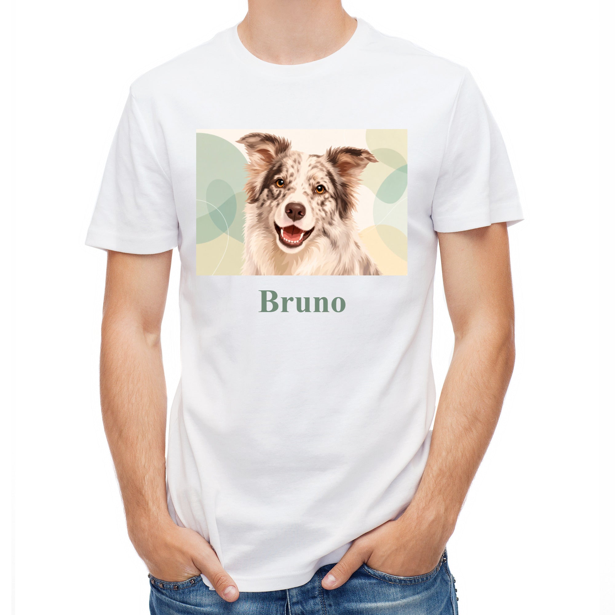 Herren-T-Shirt mit Druck mit künstlerischem Effekt und Schriftzug