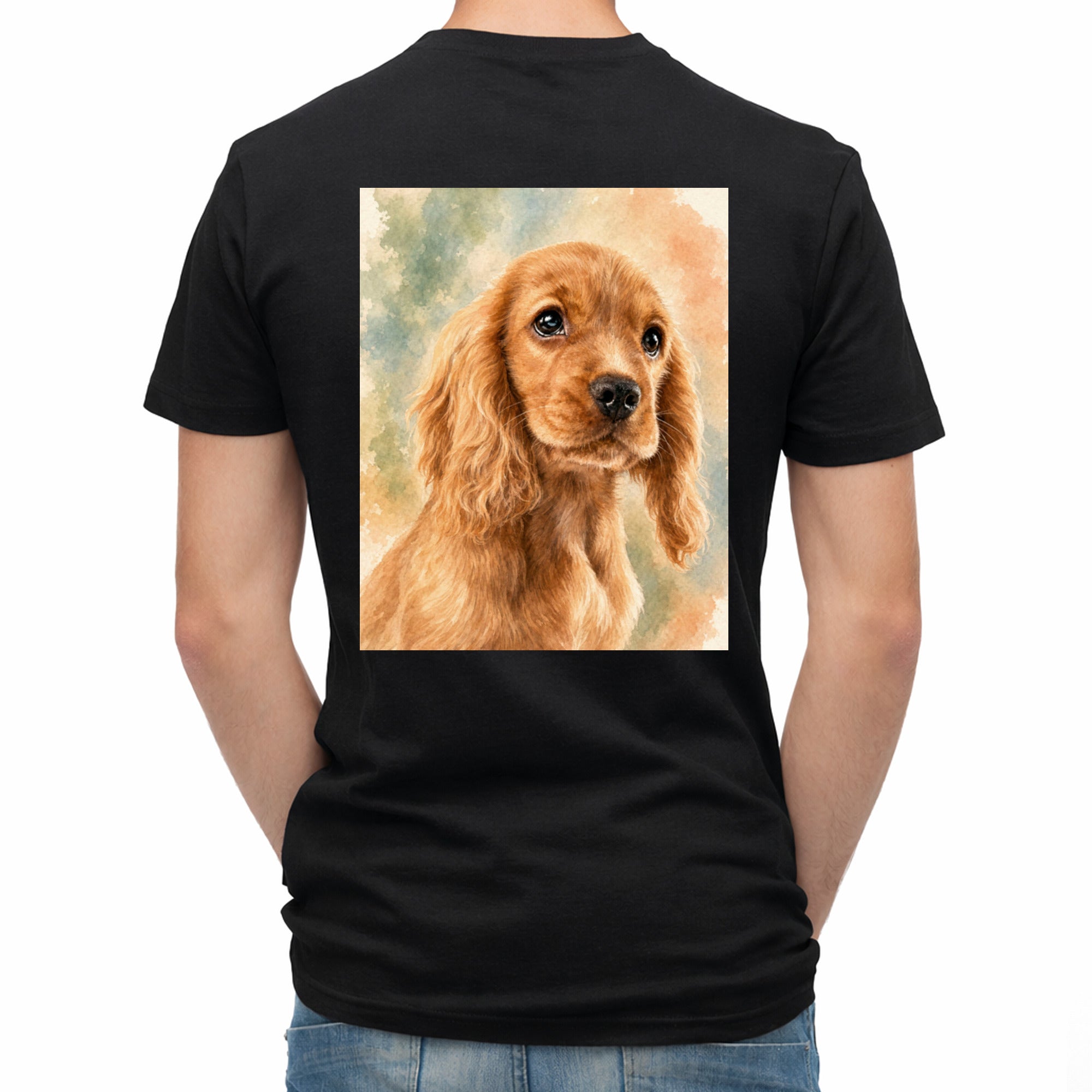 Herren-T-Shirt mit Druck mit künstlerischem Effekt auf dem Rücken