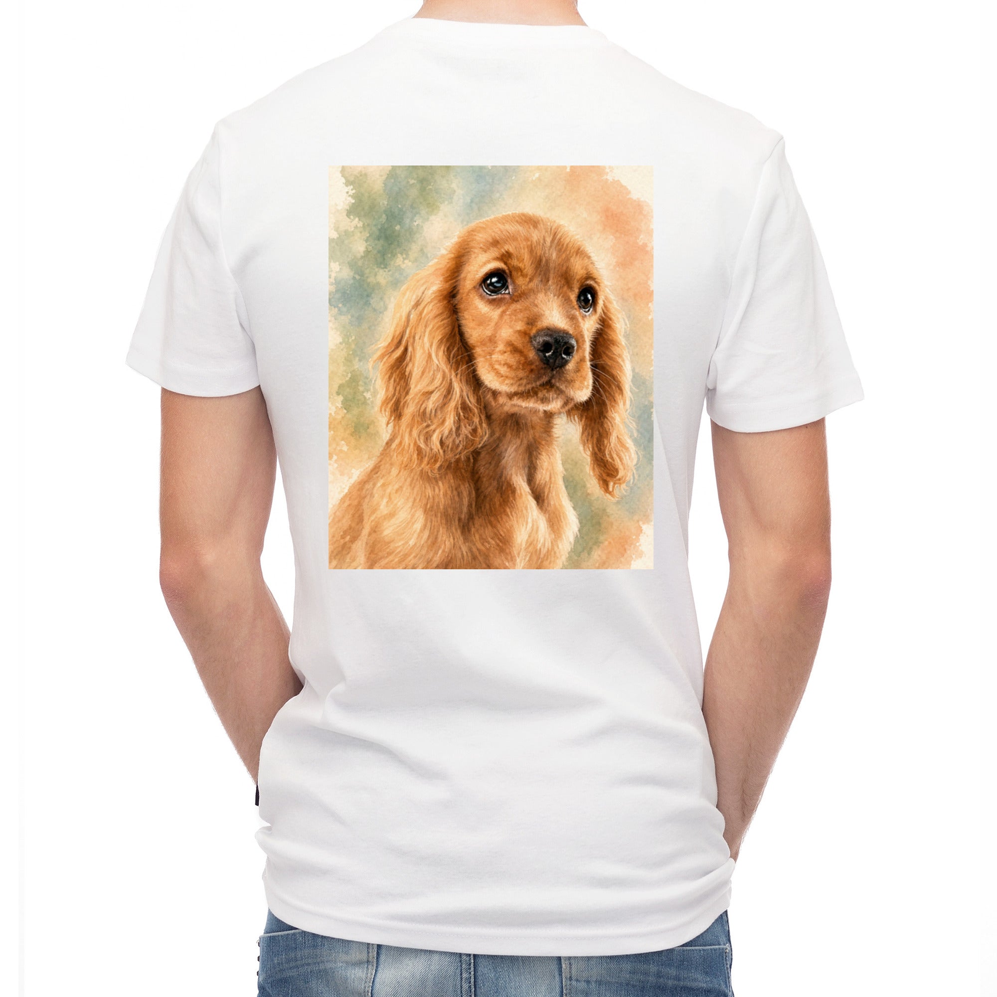 Herren-T-Shirt mit Druck mit künstlerischem Effekt auf dem Rücken