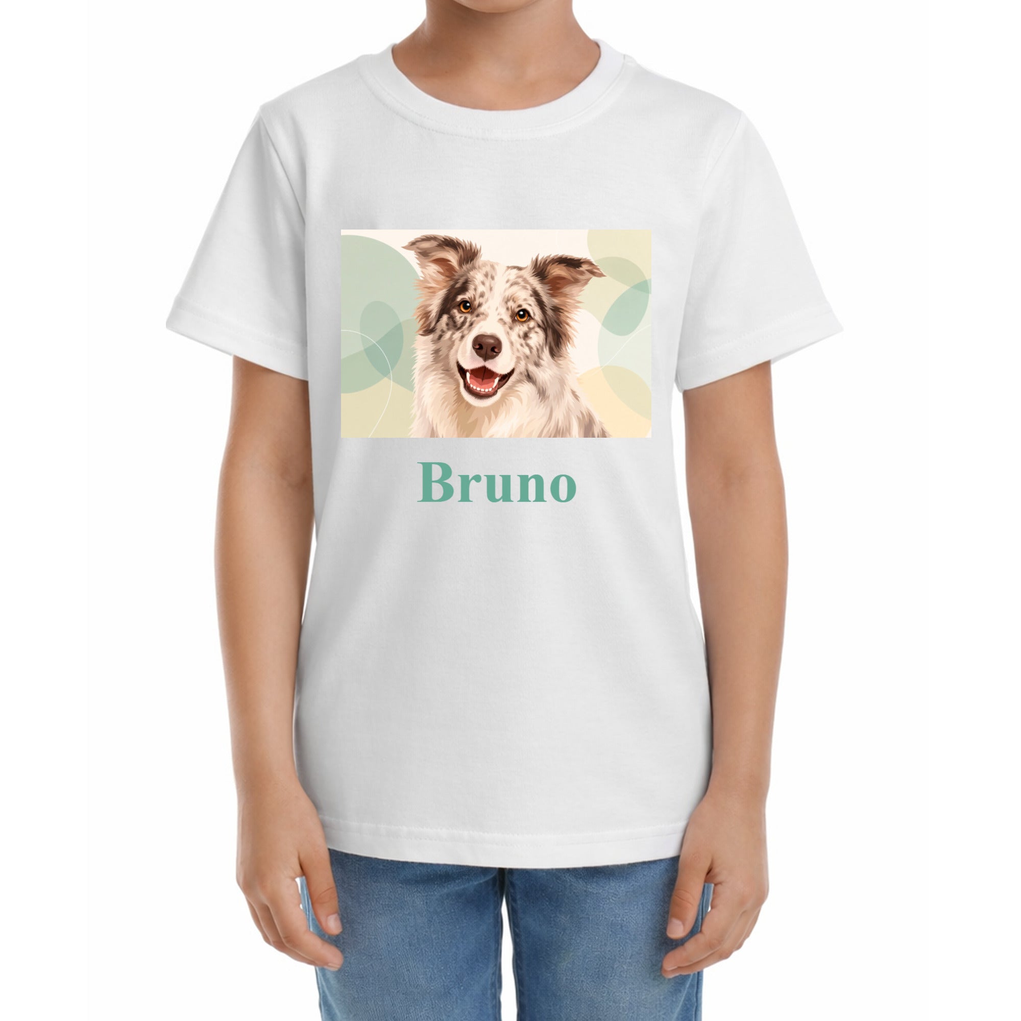Kinder-T-Shirt mit Druck mit künstlerischem Effekt und Schriftzug