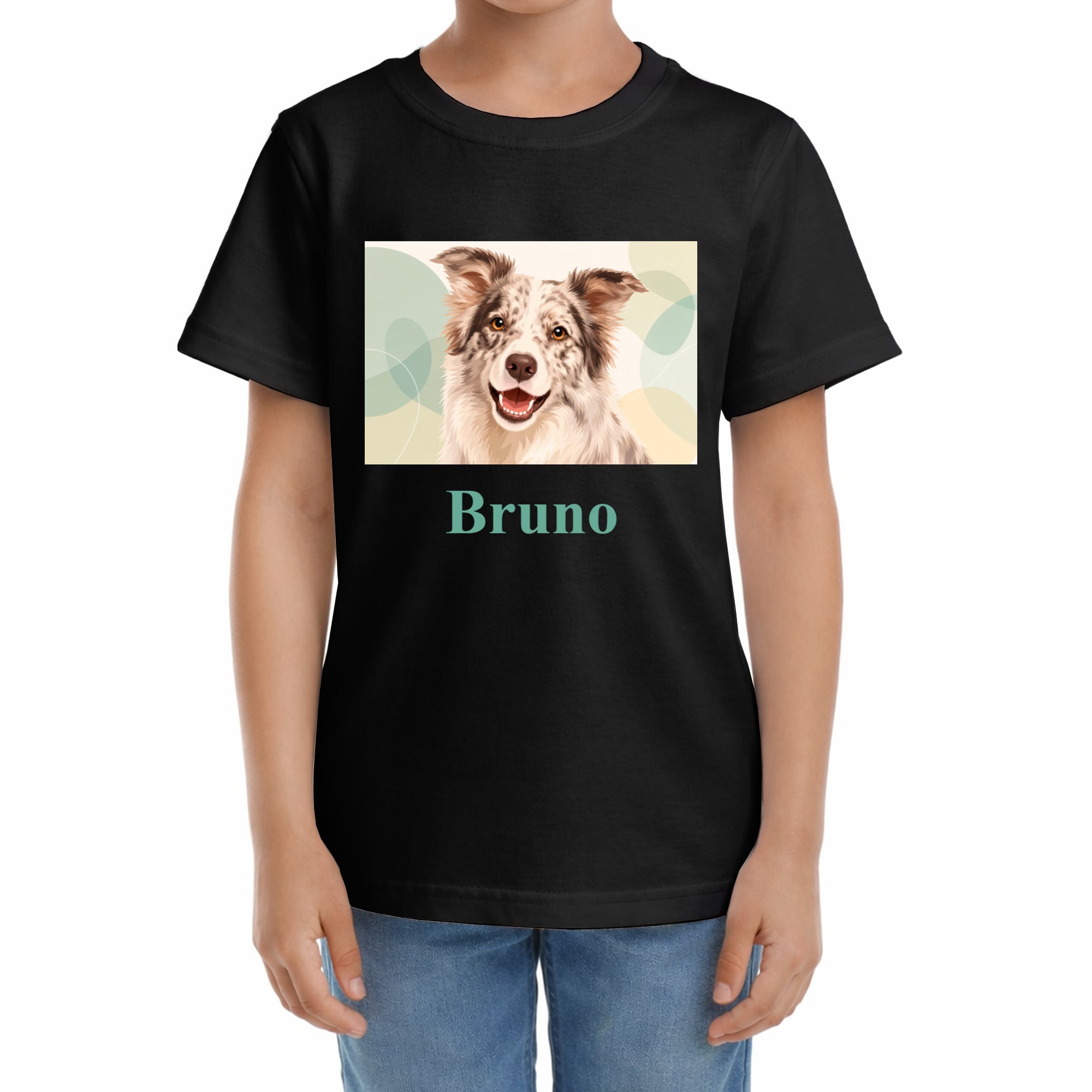 Kinder-T-Shirt mit Druck mit künstlerischem Effekt und Schriftzug