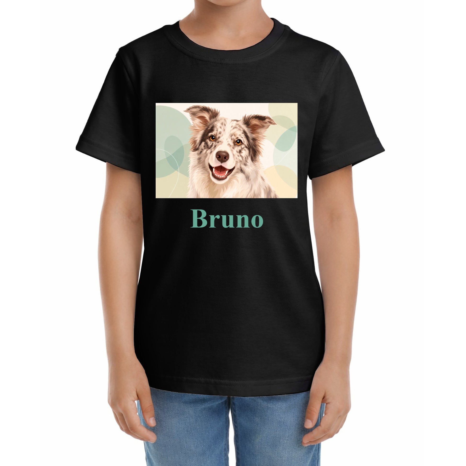 Kinder-T-Shirt mit Druck mit künstlerischem Effekt und Schriftzug