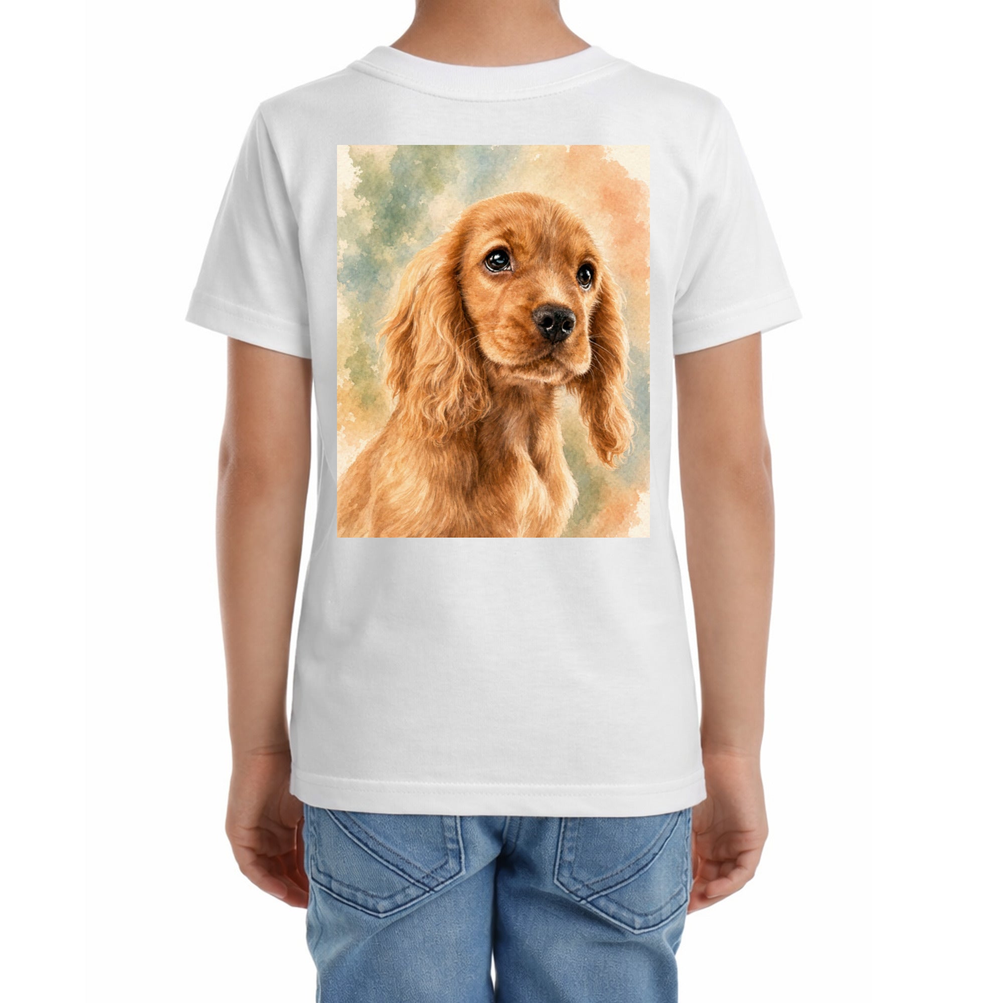 Kinder-T-Shirt mit Druck mit künstlerischem Effekt auf dem Rücken