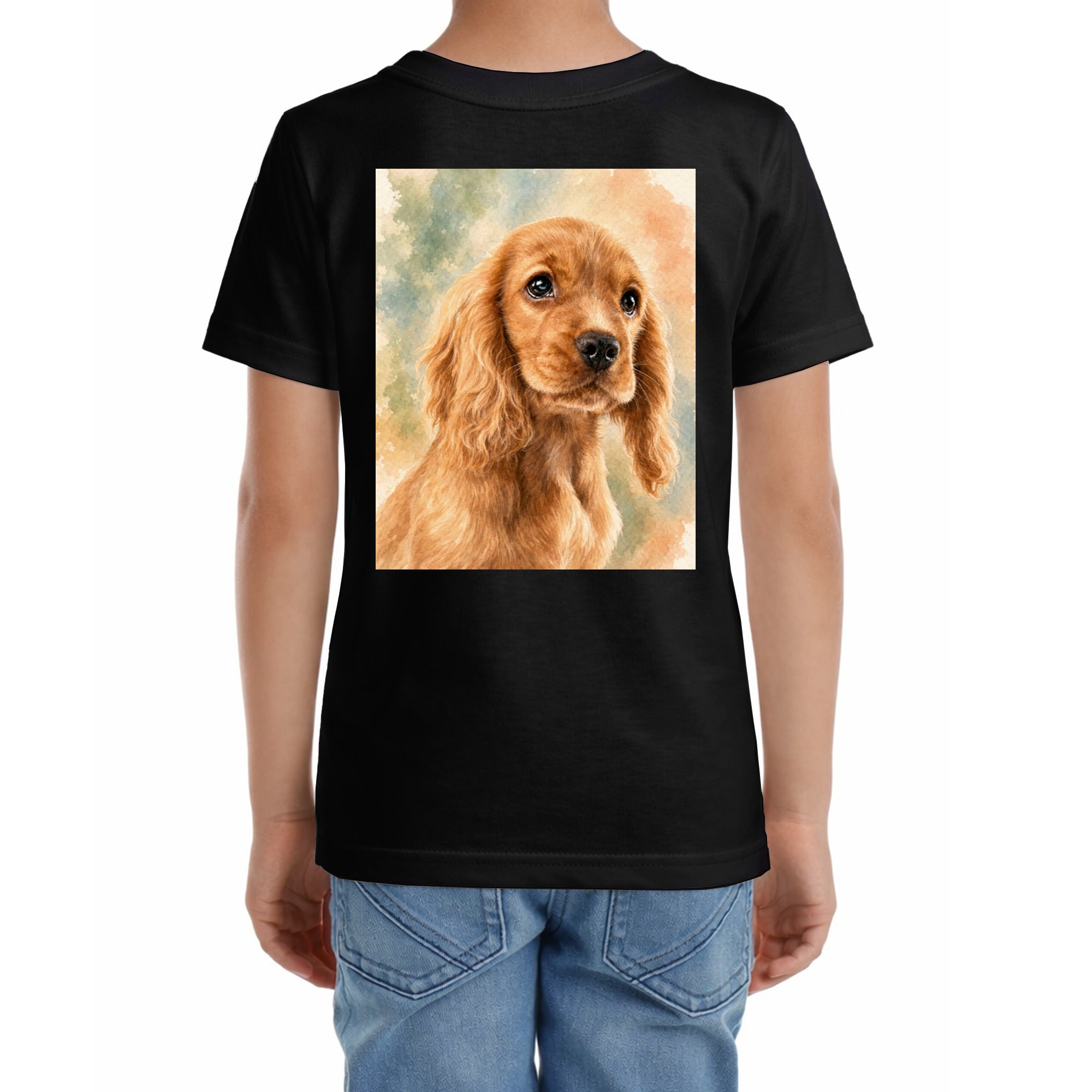 Kinder-T-Shirt mit Druck mit künstlerischem Effekt auf dem Rücken