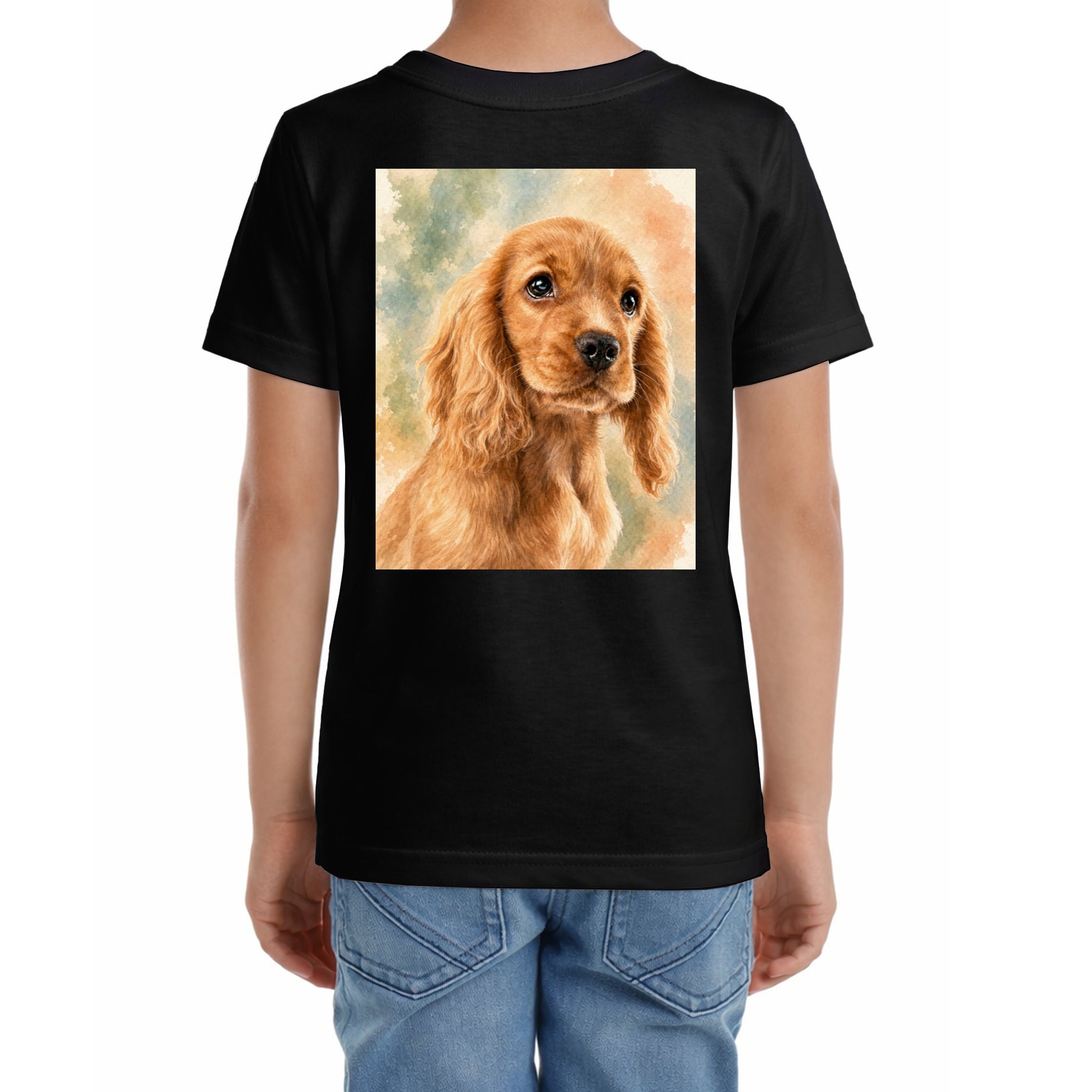 Kinder-T-Shirt mit Druck mit künstlerischem Effekt auf dem Rücken