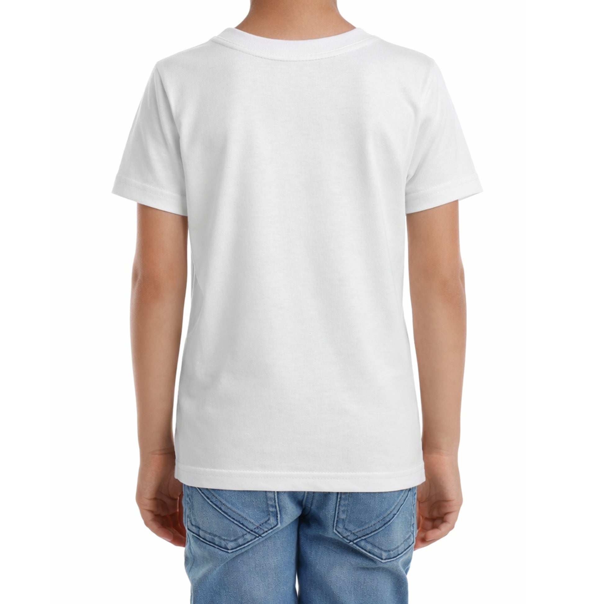 Kinder-T-Shirt mit Druck mit künstlerischem Effekt und Schriftzug auf dem Rücken
