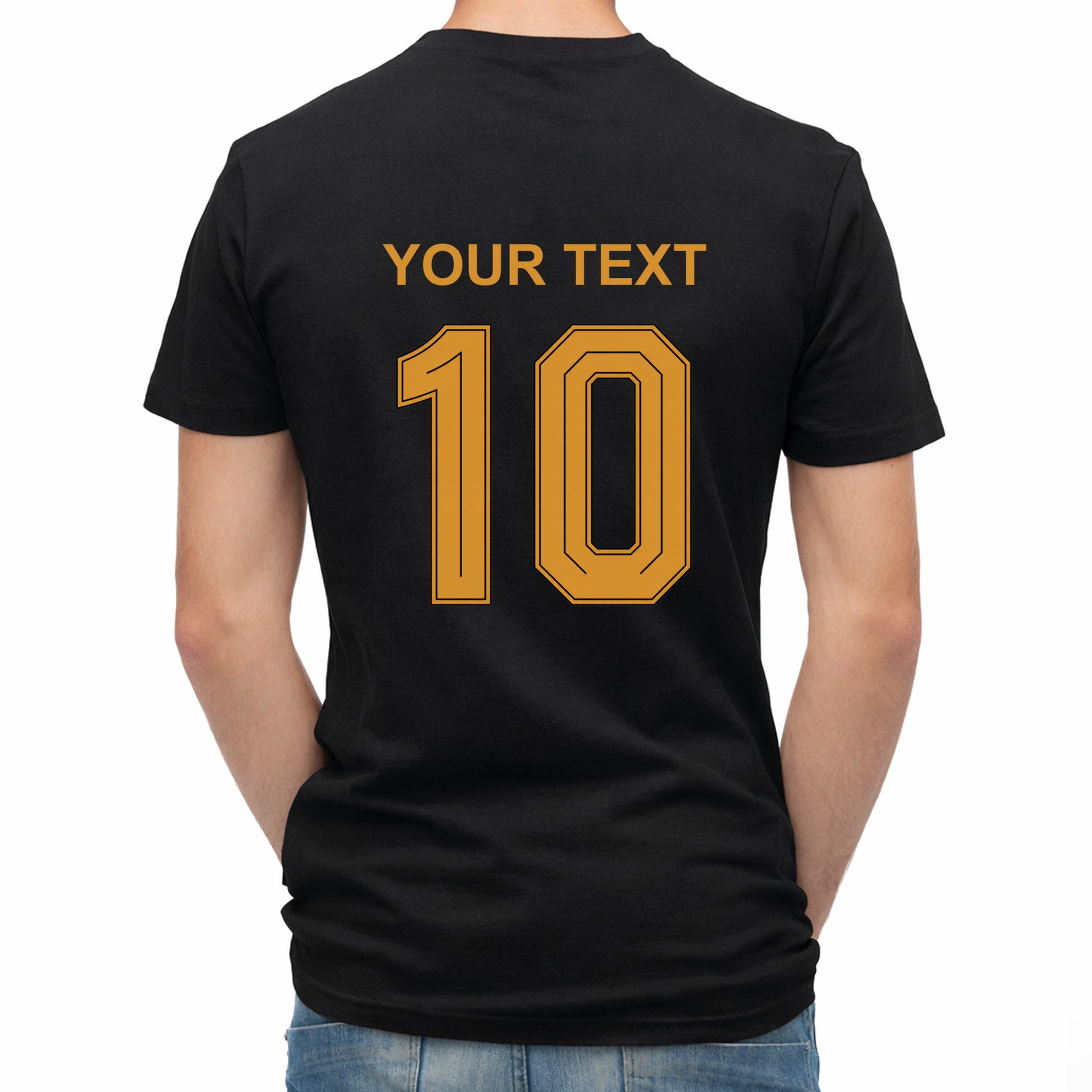 Herren T-Shirt mit eigenem Druck, Schriftzug und Nummer 10 vorne und hinten Deutschland