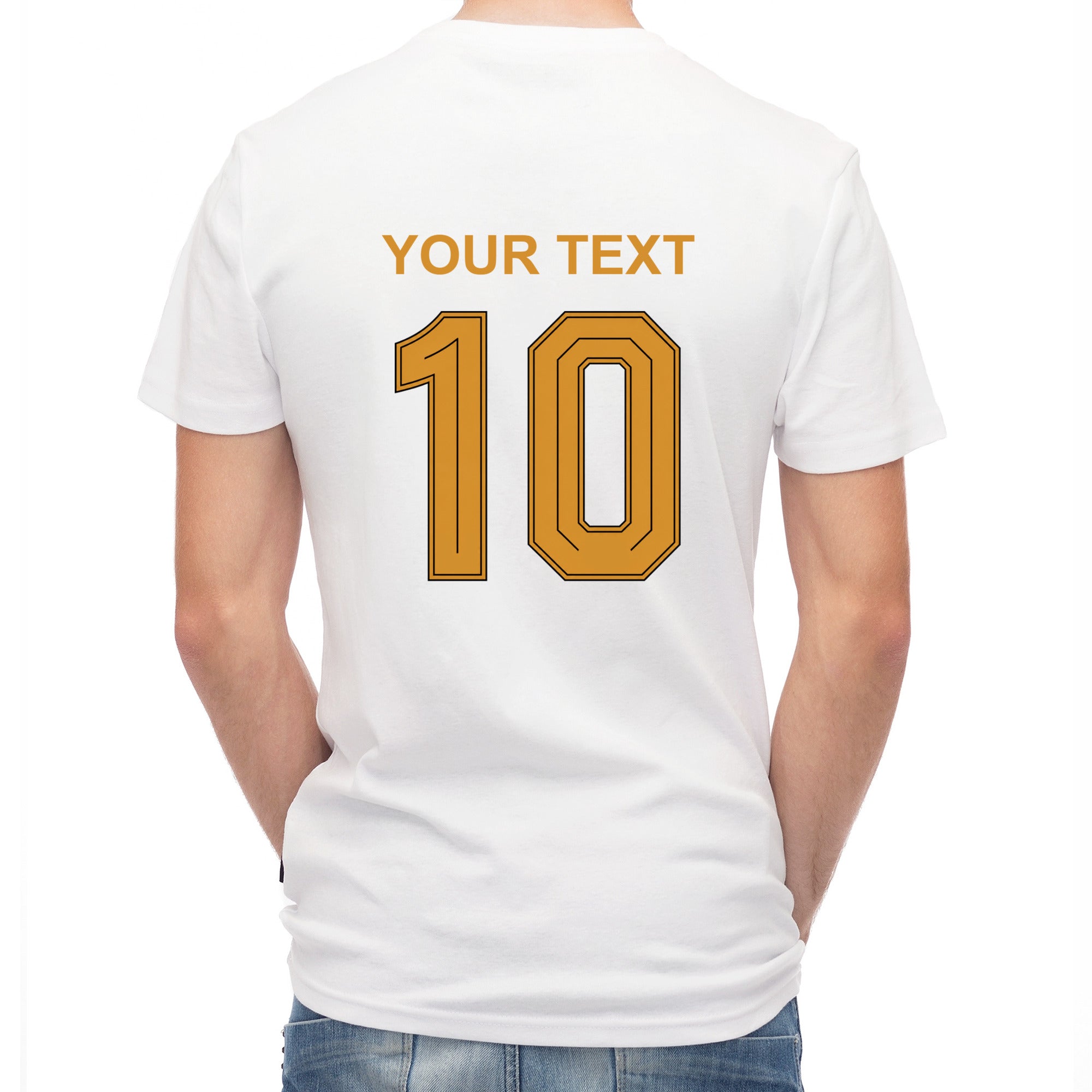 Herren T-Shirt mit eigenem Druck, Schriftzug und Nummer 10 vorne und hinten Deutschland