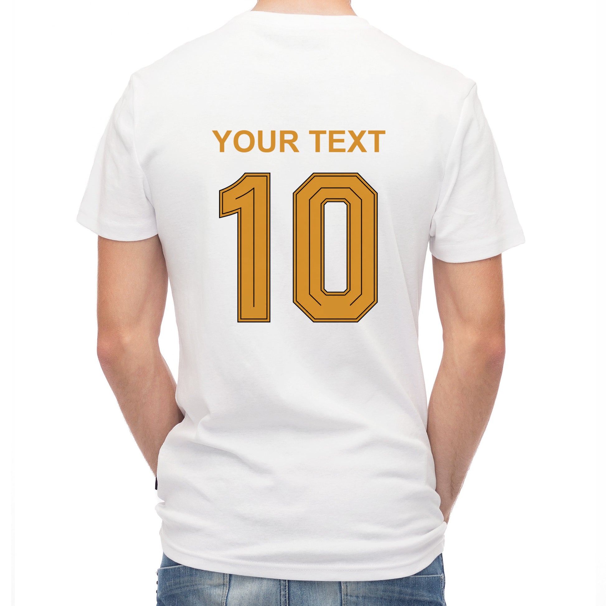 Herren T-Shirt mit eigenem Druck, Schriftzug und Nummer 10 vorne und hinten Deutschland