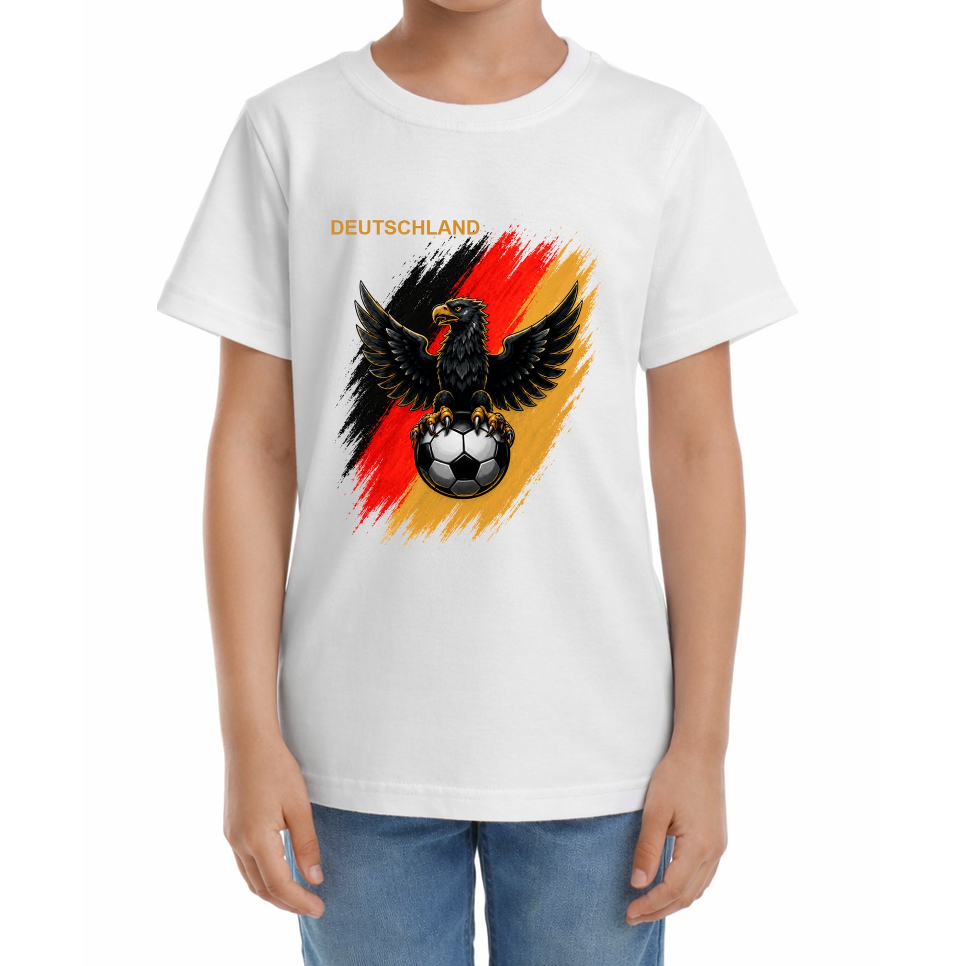 Kinder T-Shirt mit eigenem Druck, Schriftzug und Nummer 10 vorne und hinten Deutschland