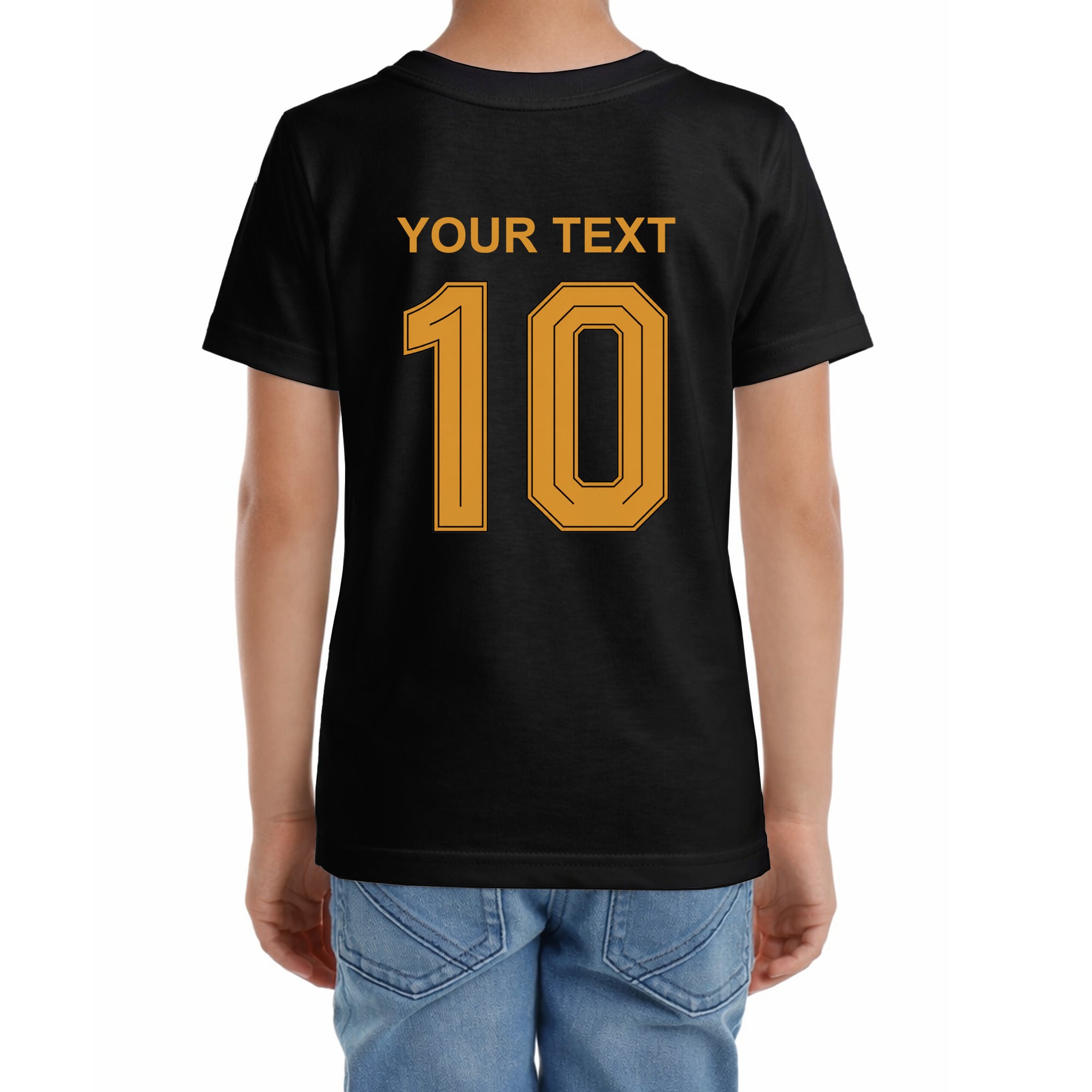 Kinder T-Shirt mit eigenem Druck, Schriftzug und Nummer 10 vorne und hinten Deutschland