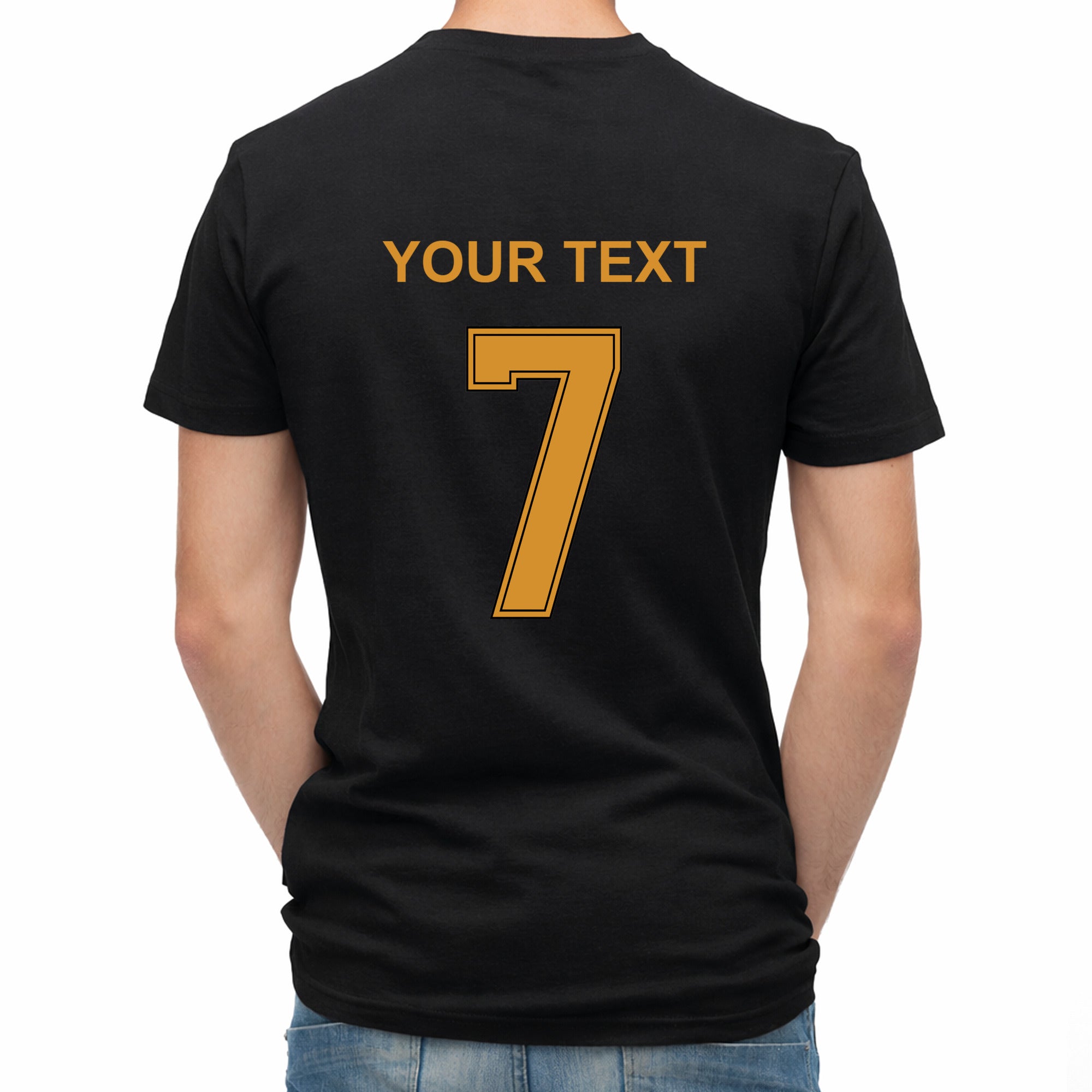 Herren T-Shirt mit eigenem Druck, Schriftzug und Nummer 7 vorne und hinten Deutschland