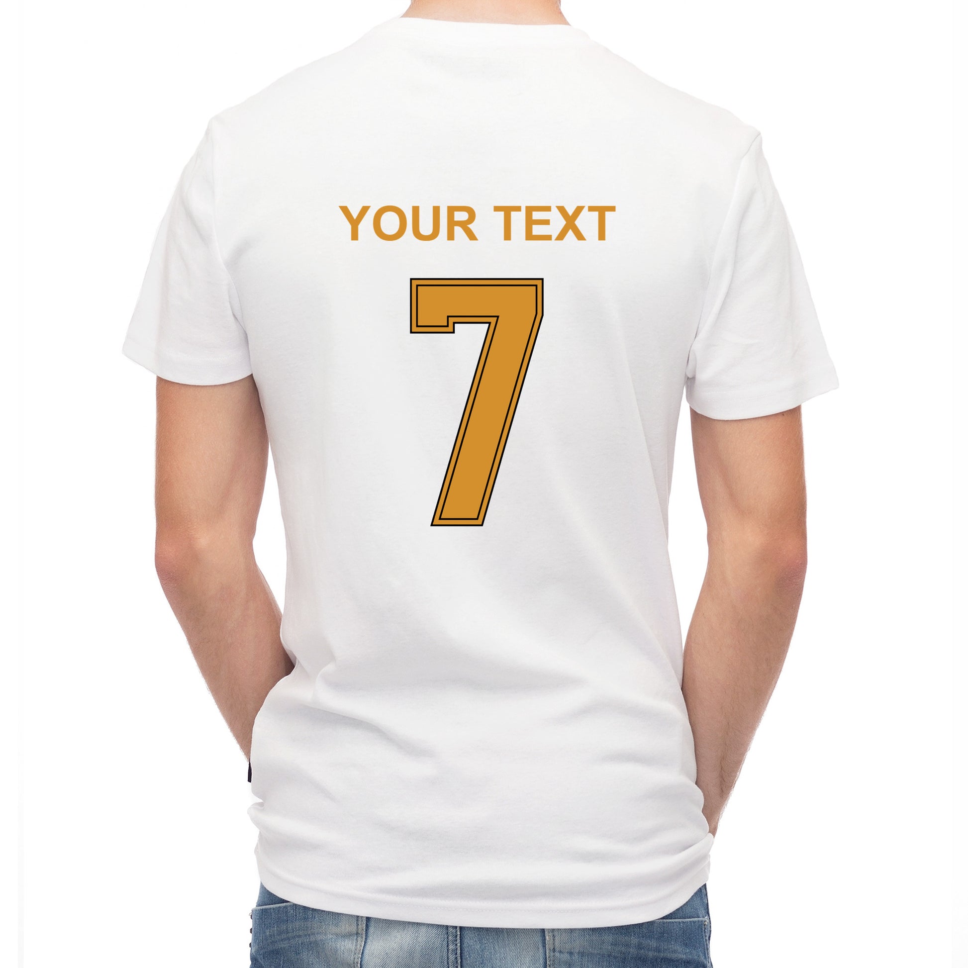 Herren T-Shirt mit eigenem Druck, Schriftzug und Nummer 7 vorne und hinten Deutschland
